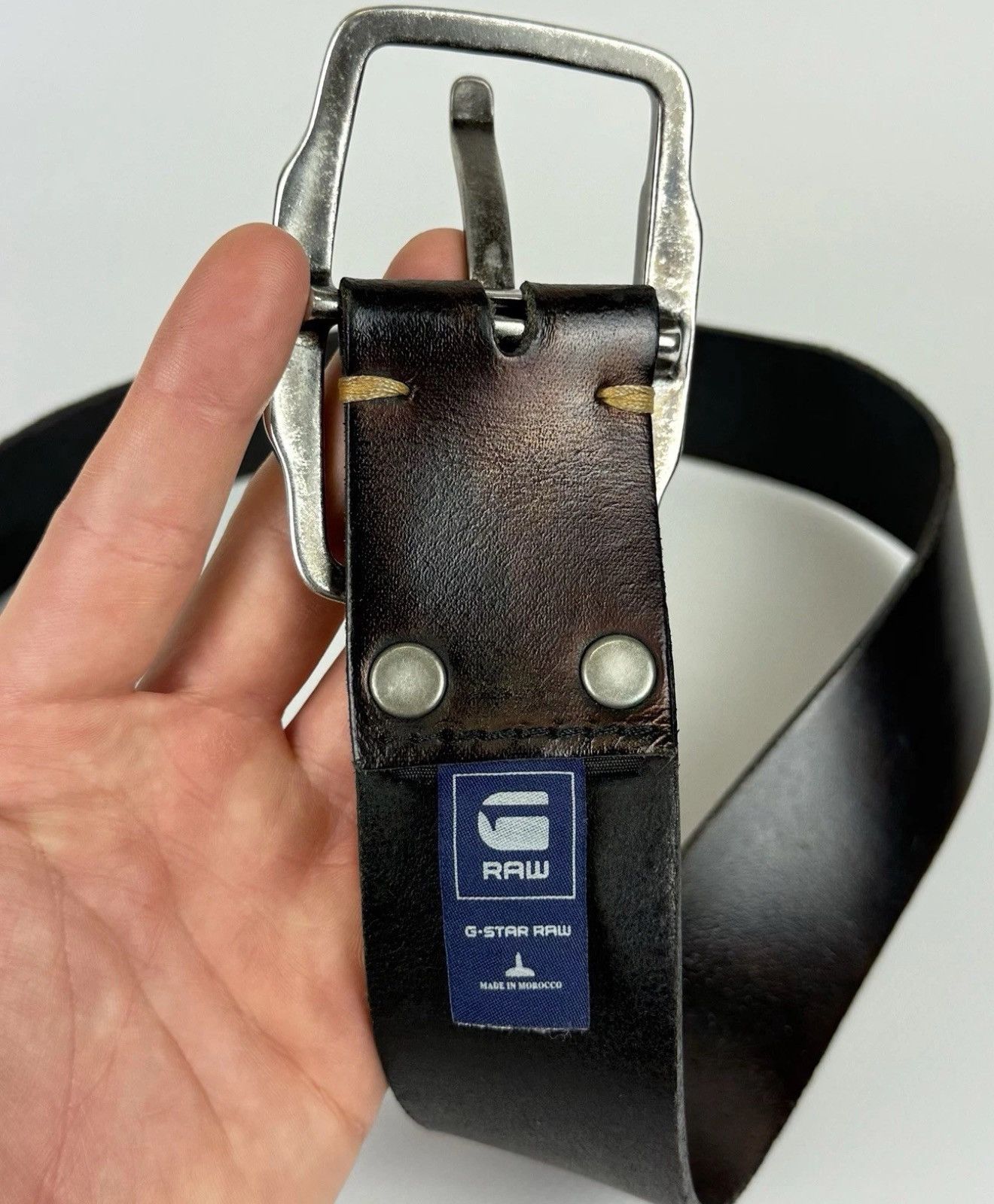 G-Star G-Star Raw Avant Garde Leather Metal Belt Black Bronze Metal Size ONE SIZE - 3 Thumbnail