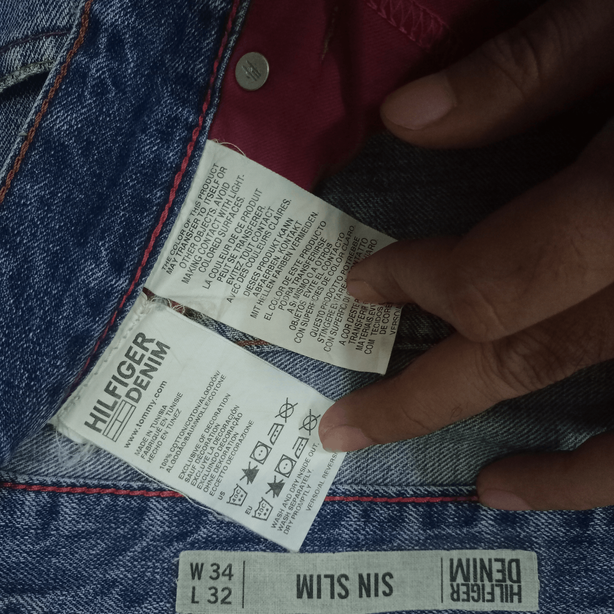 Tommy Hilfiger Vintage Tommy Hilfiger Blue Wash Ripped Patched Jeans 37x33 Size US 37 - 8 Thumbnail