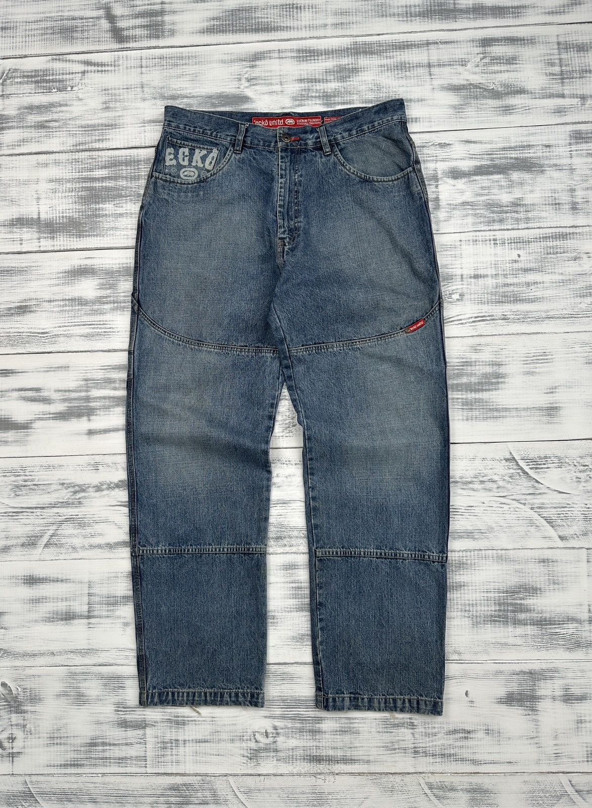 Ecko Unltd. ECKO UNLTD. Big Logo Baggy Distressed Cargo Jeans Pants Size US 34 / EU 50 - 1 Thumbnail