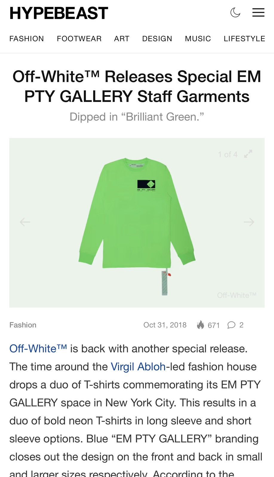 Other Off-White EM PTY Gallery T-Shirt RARE XL Size US XXL / EU 58 / 5 - 9 Thumbnail