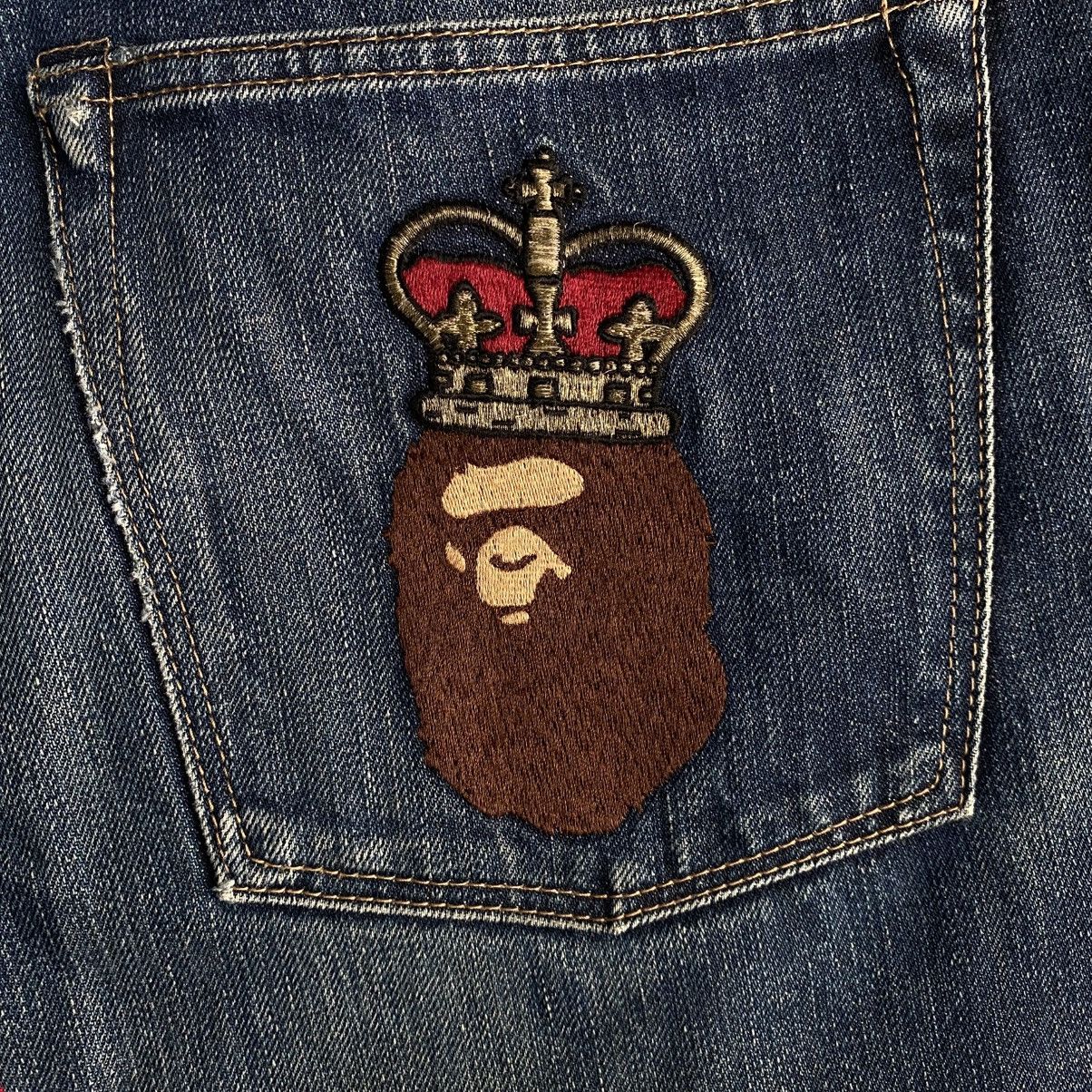 Bape Bape head crown jeans custom made boro sashiko Size US 38 / EU 54 - 5 Thumbnail