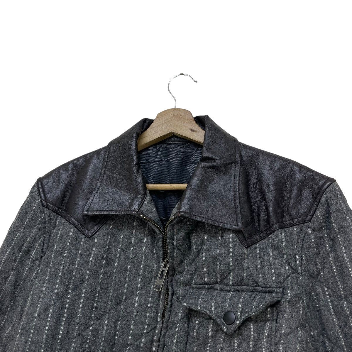 Japanese Brand 💥Takeo Kickuchi Quilted Western Leather Jacket Size US M / EU 48-50 / 2 - 3 Thumbnail