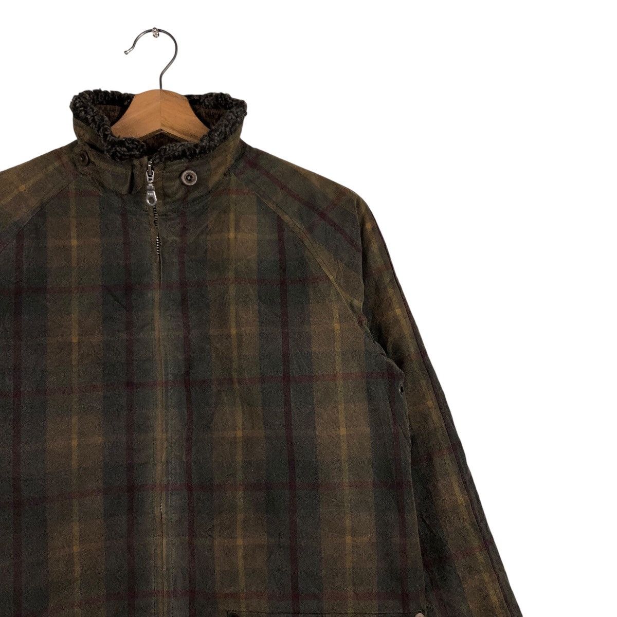 Japanese Brand Vintage Chore Worker Jacket blanc bleu minuit Tartan Design Size US M / EU 48-50 / 2 - 7 Thumbnail