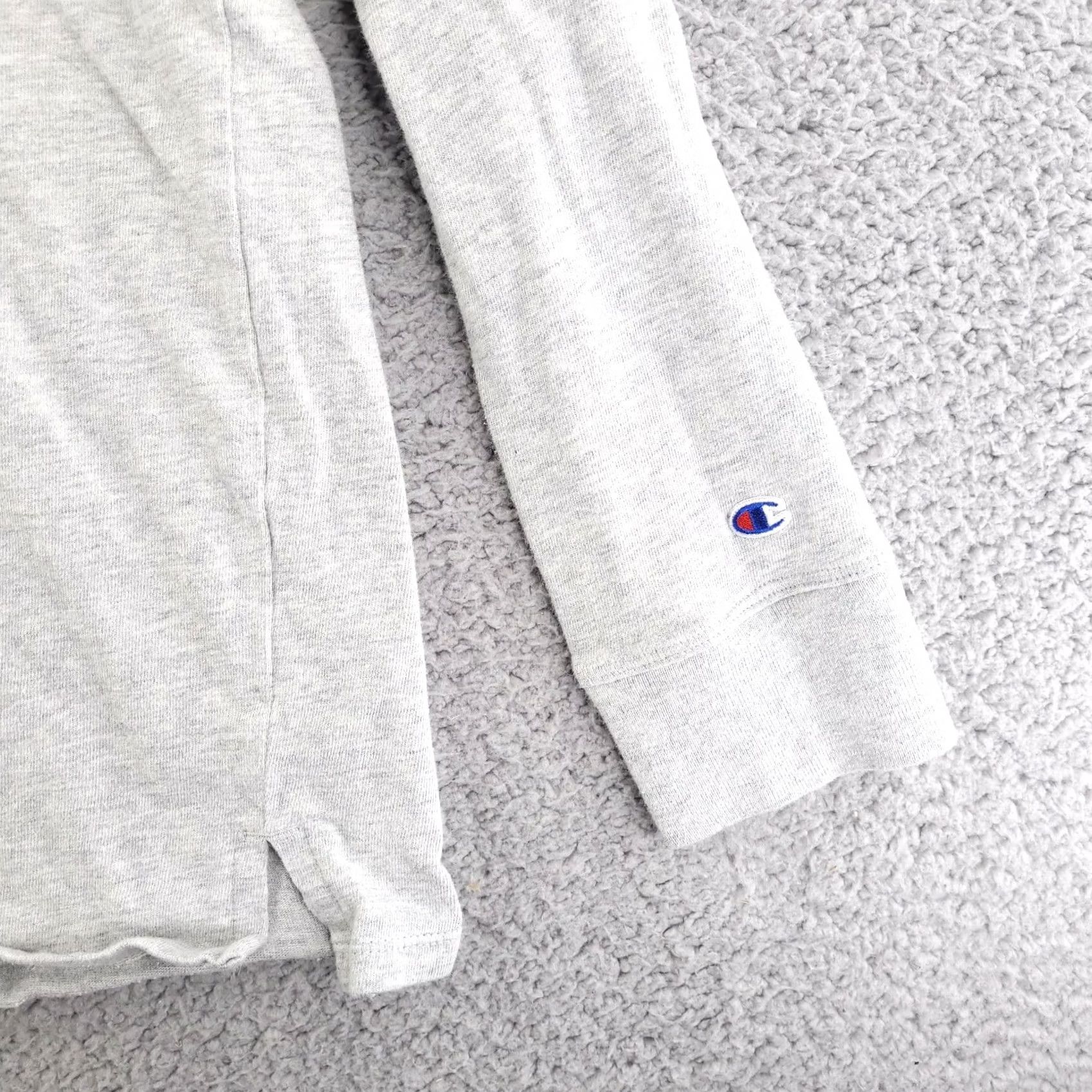 Champion Champion Hoodie Womens Large Gray Sweatshirt Spellout Logo Relaxed Fit Size L / US 10 / IT 46 - 2 Thumbnail