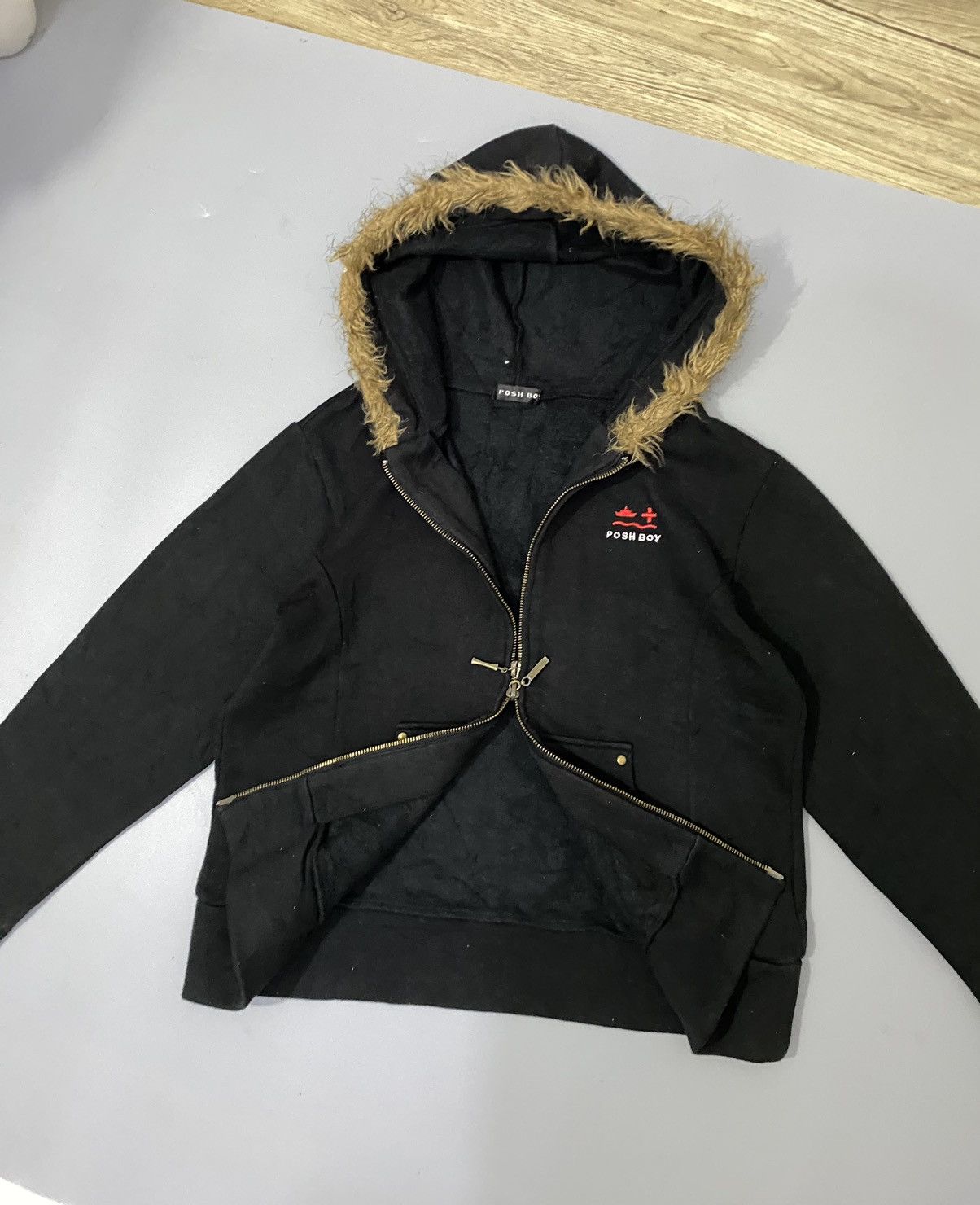 If Six Was Nine × Japanese Brand × Le Grande Bleu (L.G.B.) 💥Japan💥Poshboy Faux Fur Hoodie Zip Lgb ifsix Style Size US M / EU 48-50 / 2 - 6 Thumbnail