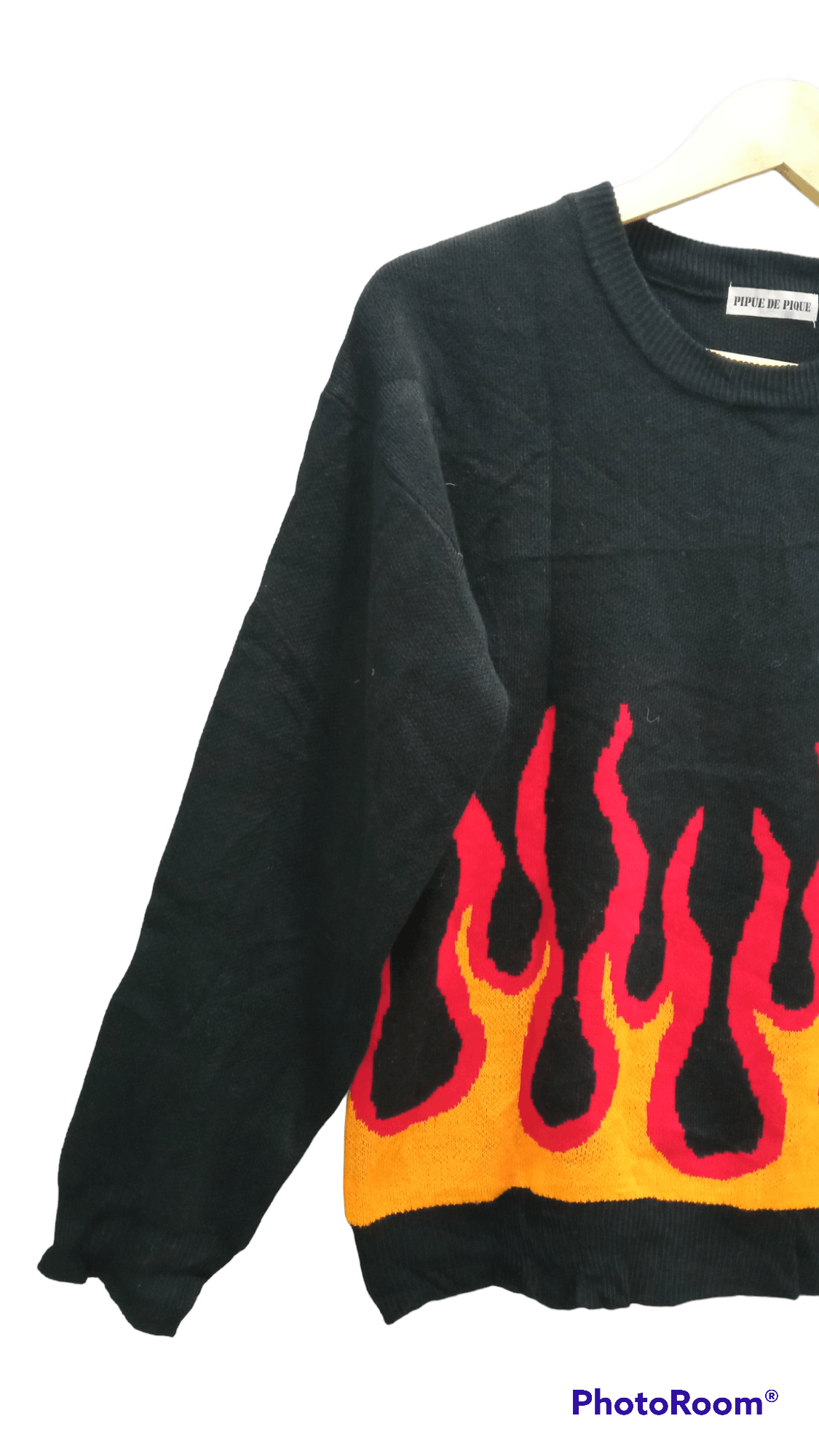 Japanese Brand × Vintage 🔥🔥Vintage Style Pipue De Pique Flame Sweatshirt Size US S / EU 44-46 / 1 - 2 Thumbnail