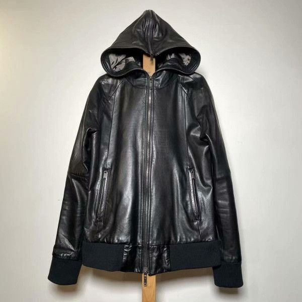 Japanese Brand 02DERIV Leather Jacket Hooded Zip. Size US L / EU 52-54 / 3 - 2 Thumbnail