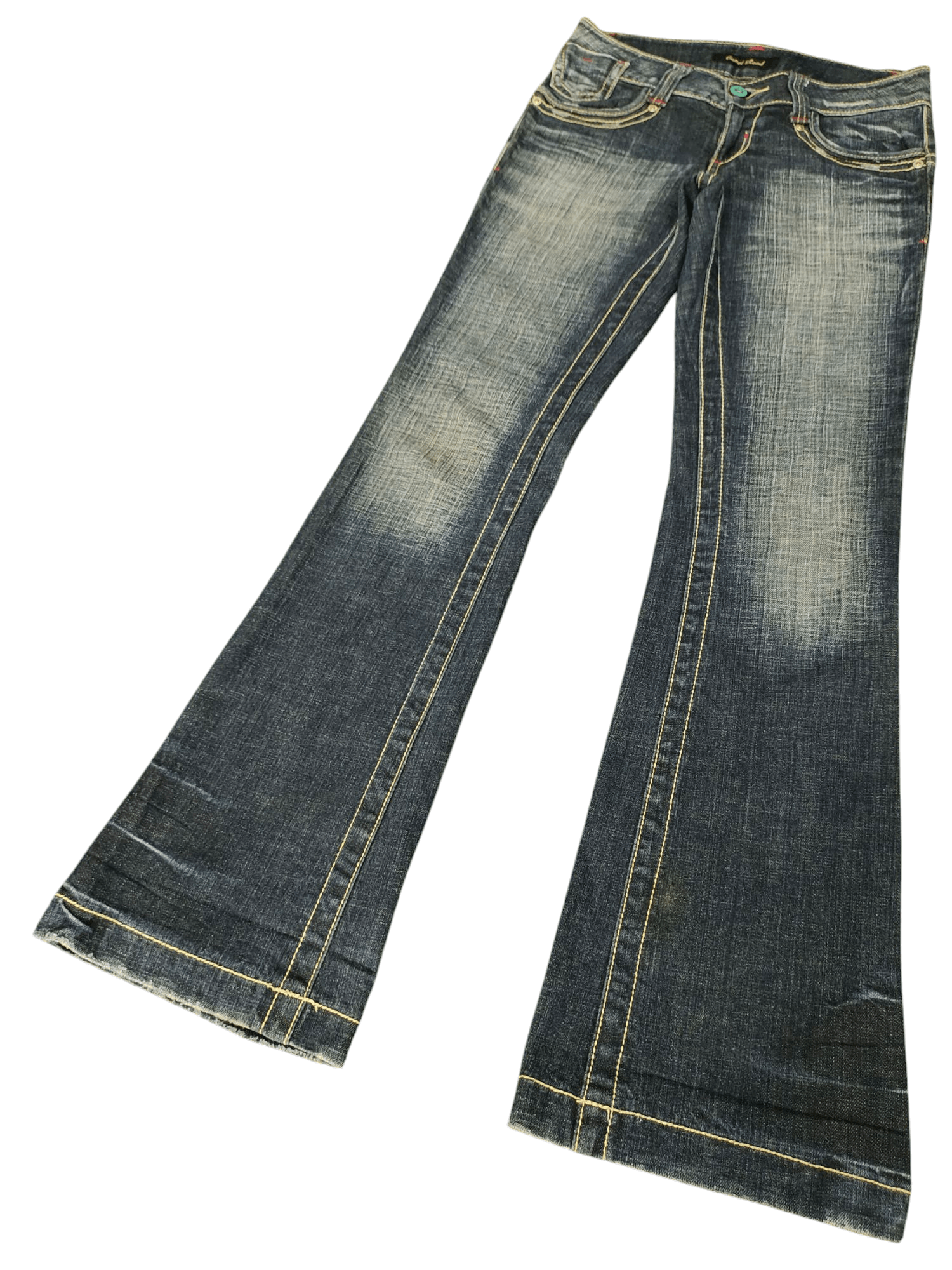 Flare Jeans Camel Road Japan Faded Low Rise Denim Bootcut