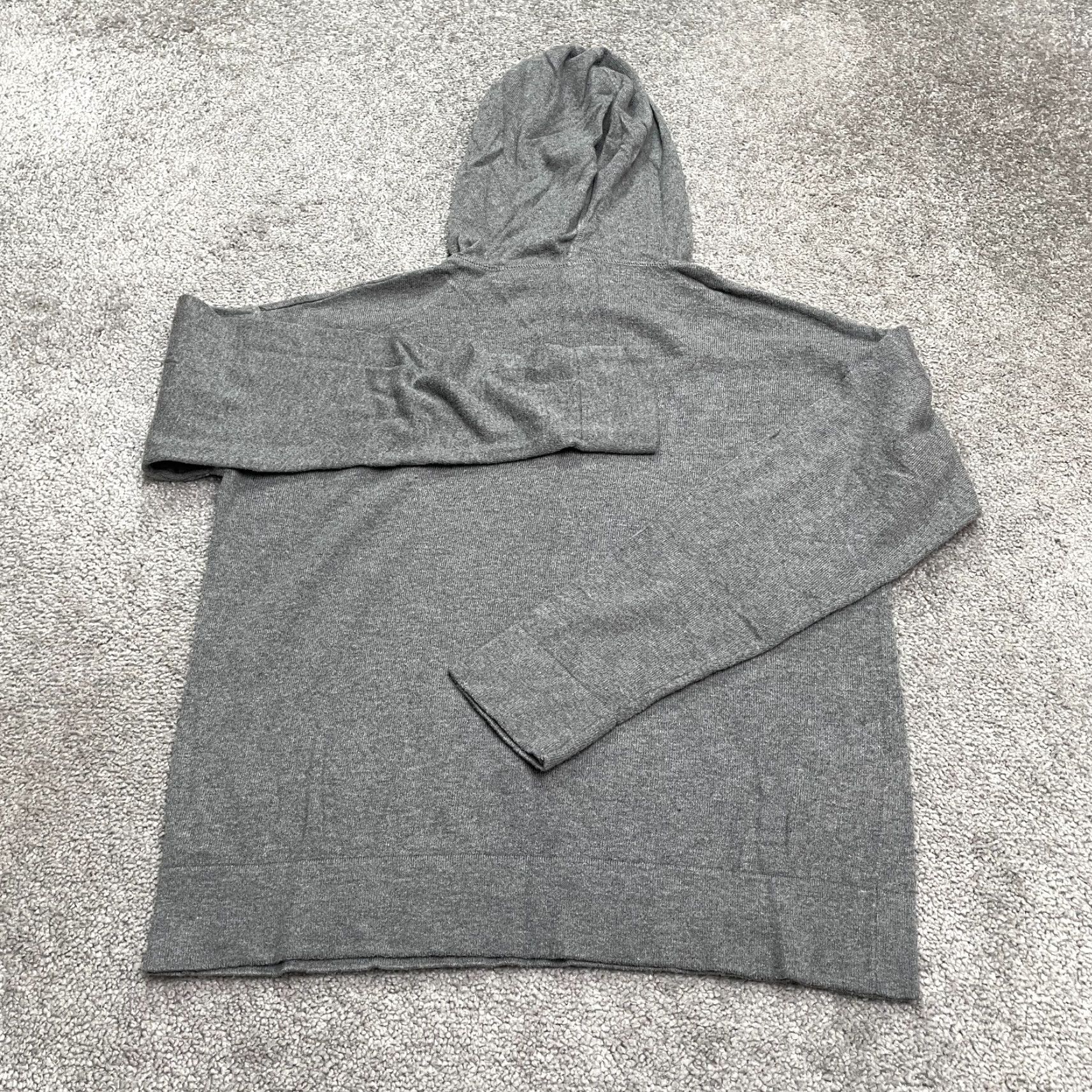 Vintage Hilary Radley Hoodie Pullover Womens Small Gray Lightweight Knit Cotton Nylon Viscose Logo Sweatshirt Casual Shirt? Size S / US 4 / IT 40 - 2 Thumbnail