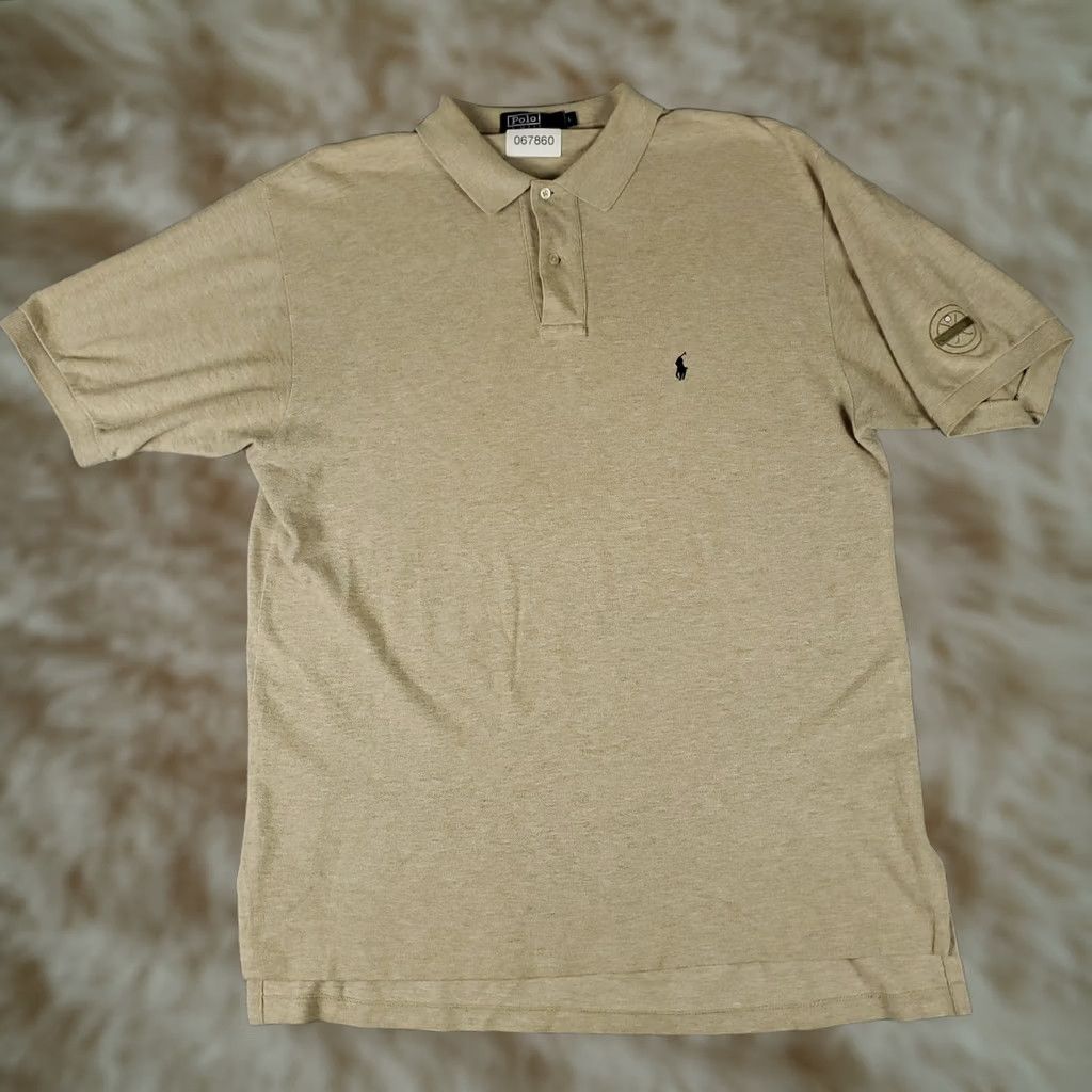 Ralph Lauren Ralph Lauren Polo Shirt Mens Large Beige Pony Casual Short Sleeve Polo Size US L / EU 52-54 / 3 - 1 Thumbnail
