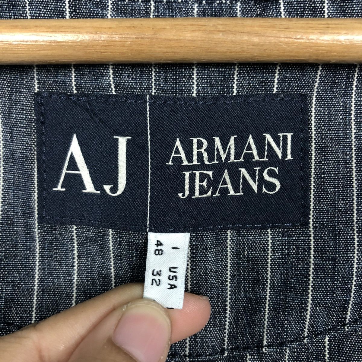 Vintage 🔥VINTAGE HICKORY CHORE WORKER JACKET ARMANI JEANS INDIGO Size US M / EU 48-50 / 2 - 19 Thumbnail
