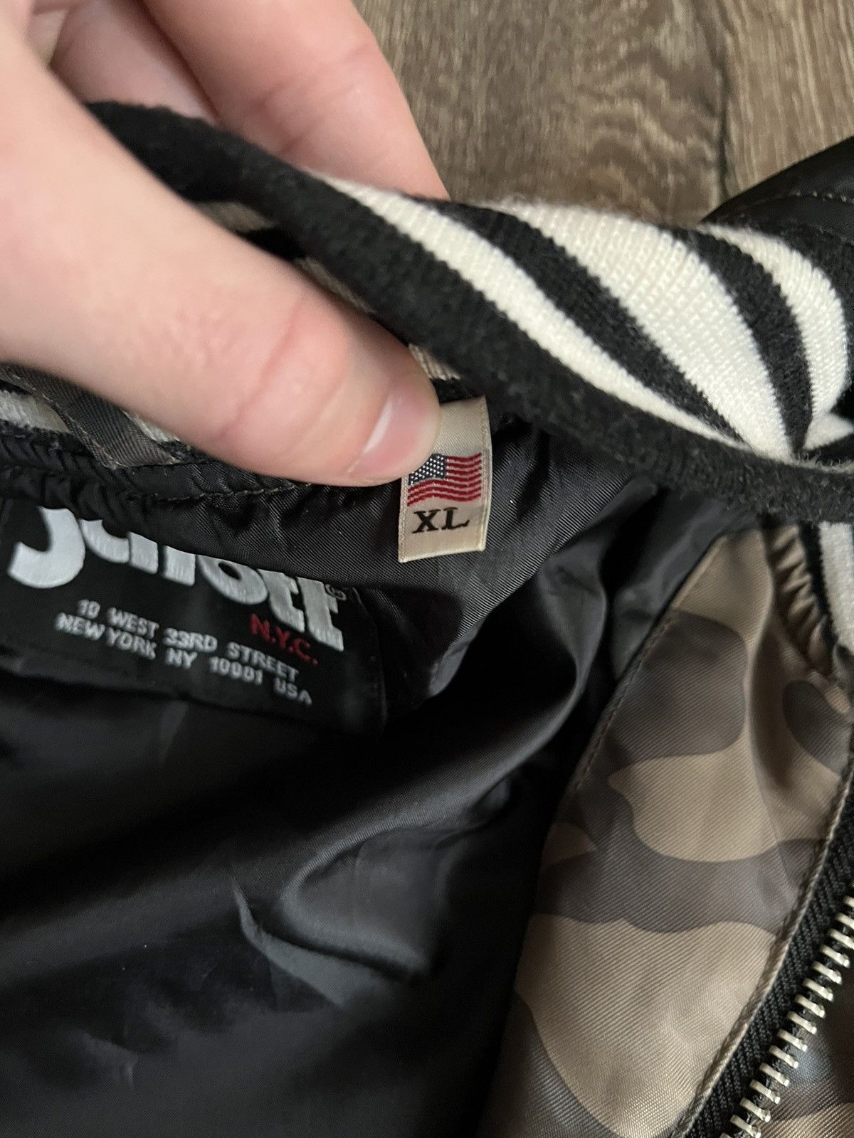 Schott × Vintage Vintage Schott ‘S’ Logo Camo Bomber Jacket NYC Size US XL / EU 56 / 4 - 9 Thumbnail
