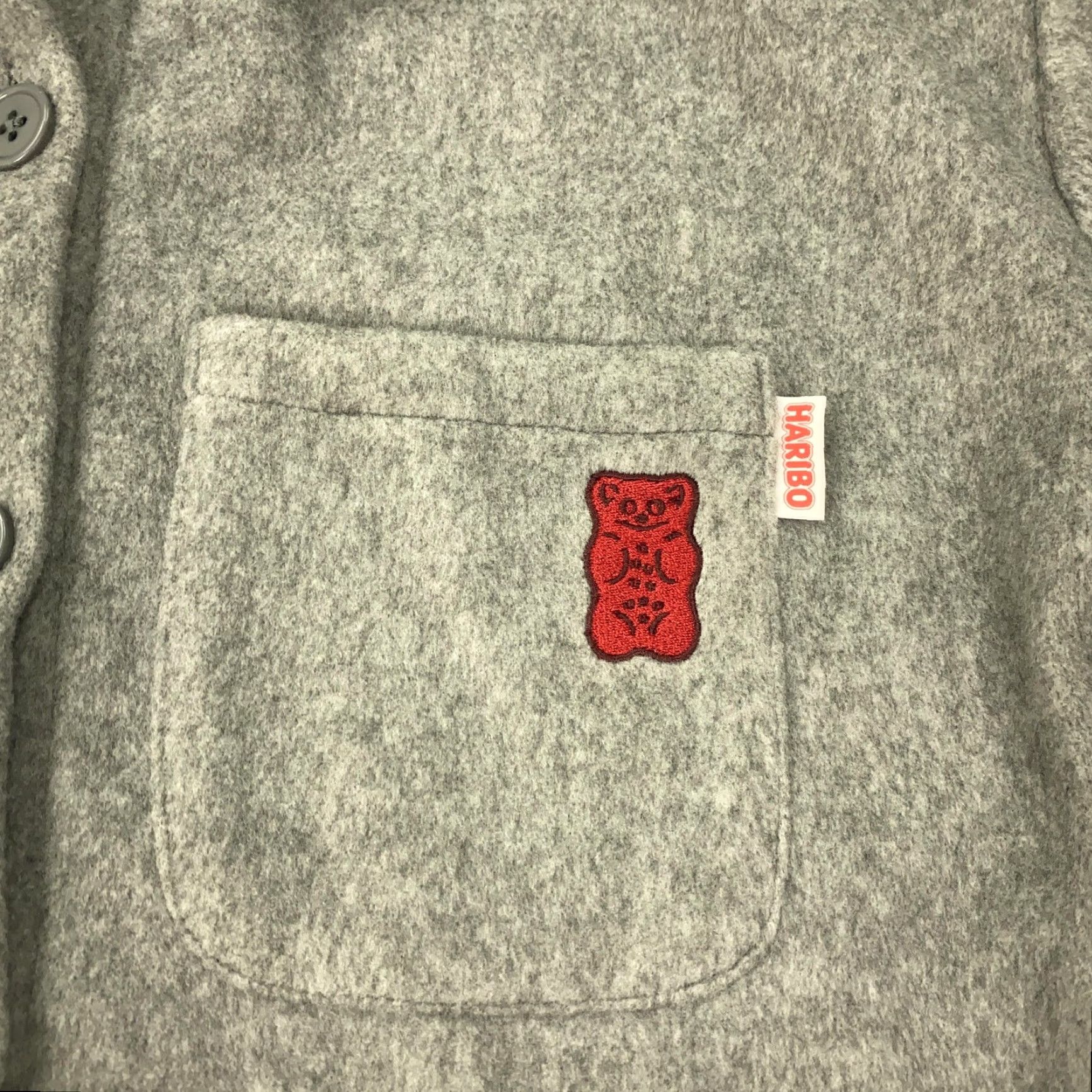 JCPenney HARIBO Shirt Jacket Womens Medium Gray Button Up Fleece Gummy Bear Logo JCPenney Size M / US 6-8 / IT 42-44 - 2 Thumbnail