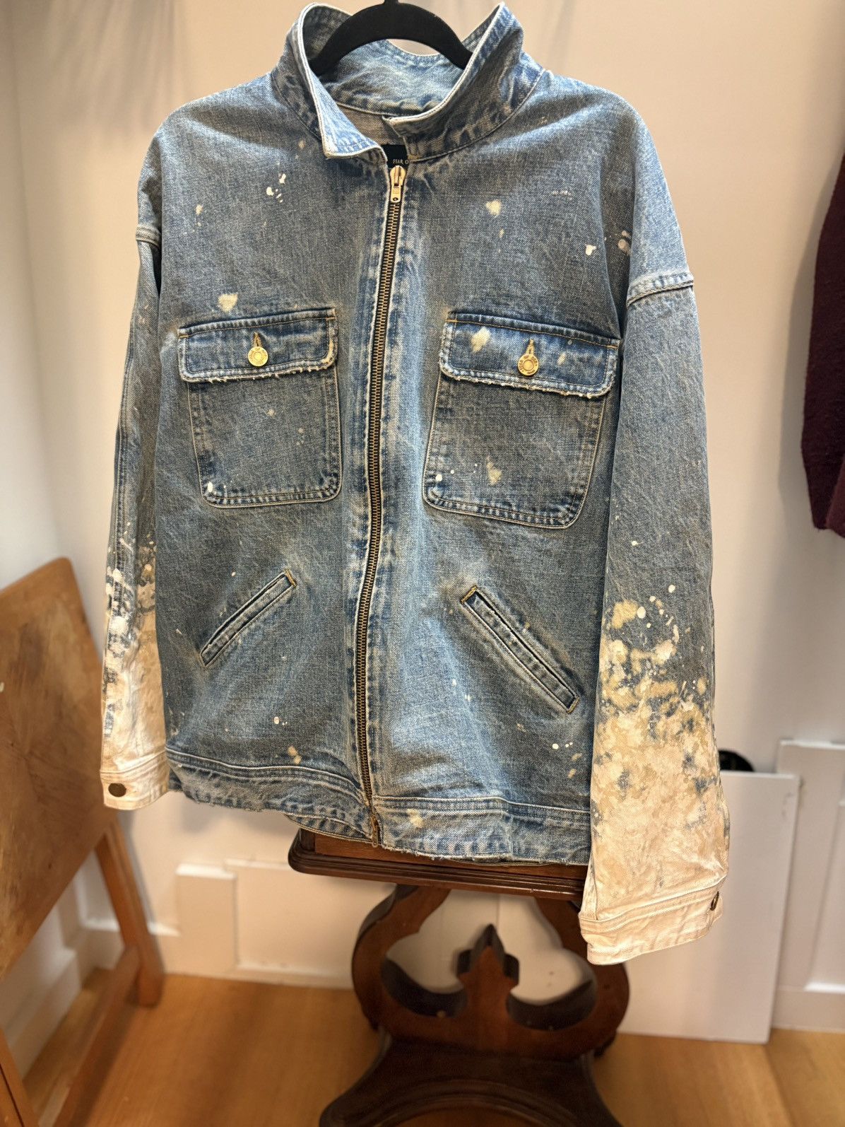 Fear of God Fear of God Jeans Distressed Denim Jacket, M (Oversized) Size US M / EU 48-50 / 2 - 1 Thumbnail