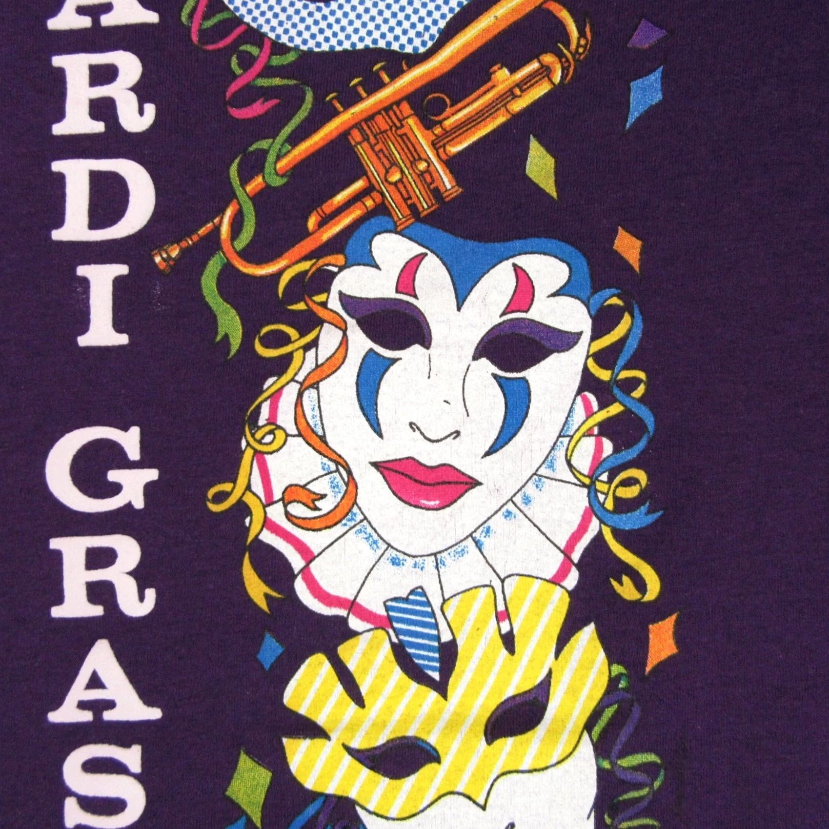 Vintage VINTAGE New Orleans Mardi Gras Paper Thin T-Shirt M/L Jazz Single Stitch Shirt Mens XS? Size US M / EU 48-50 / 2 - 6 Thumbnail