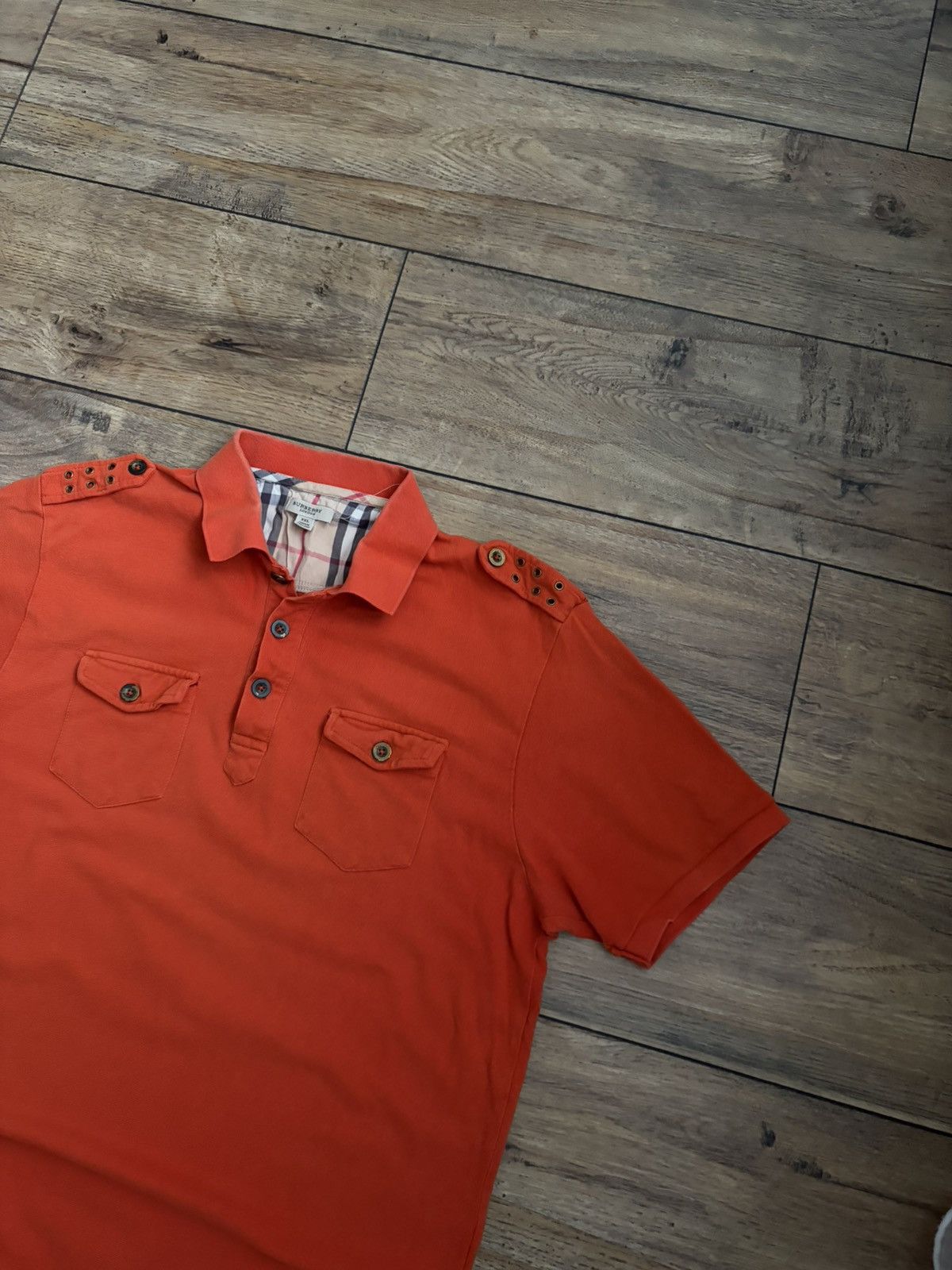 Burberry Rare Burberry London Orange Polo Size US L / EU 52-54 / 3 - 2 Thumbnail