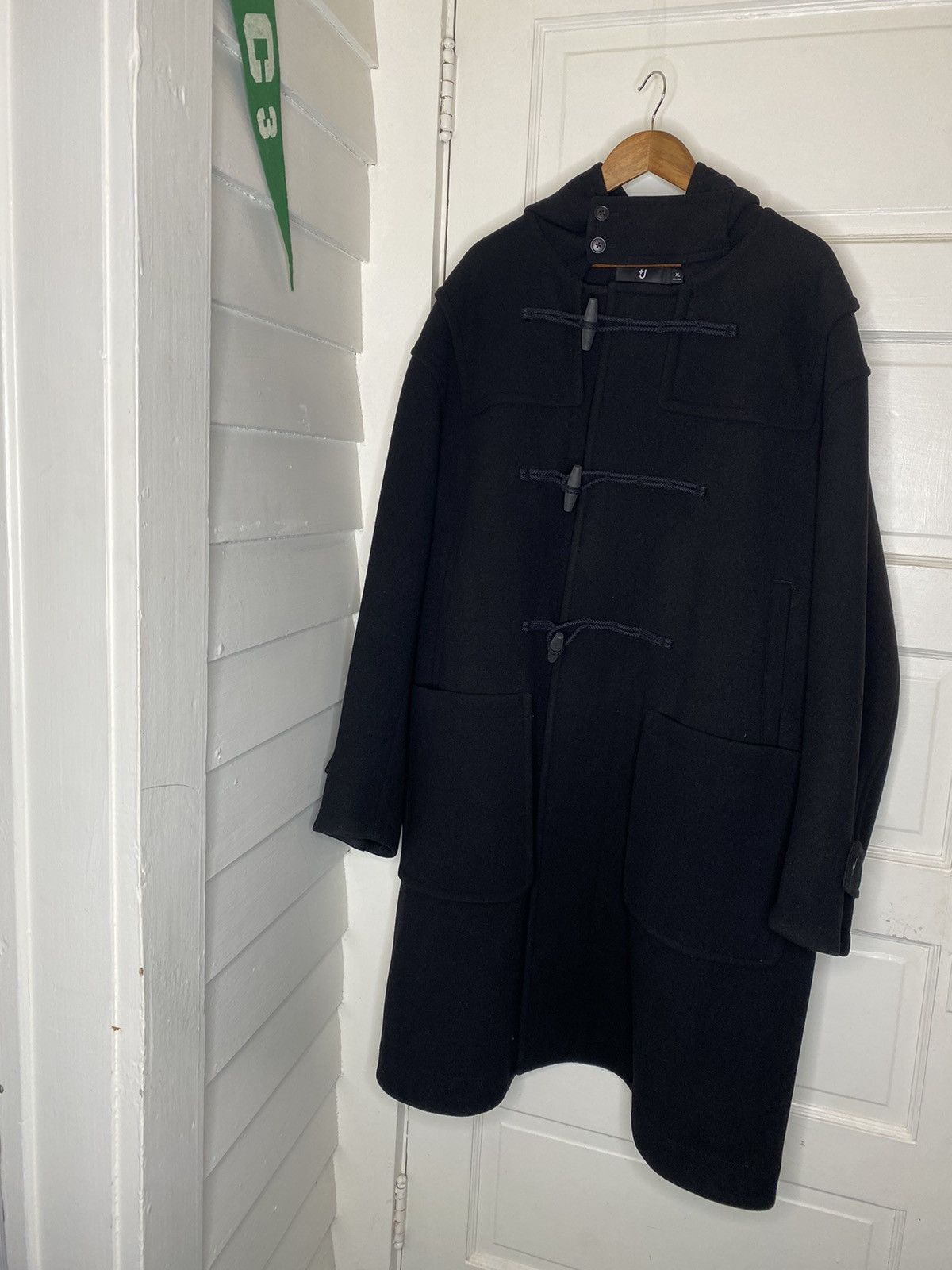 image of Jil Sanders Oversized Duffle Coat in Black, Men's (Size XL)