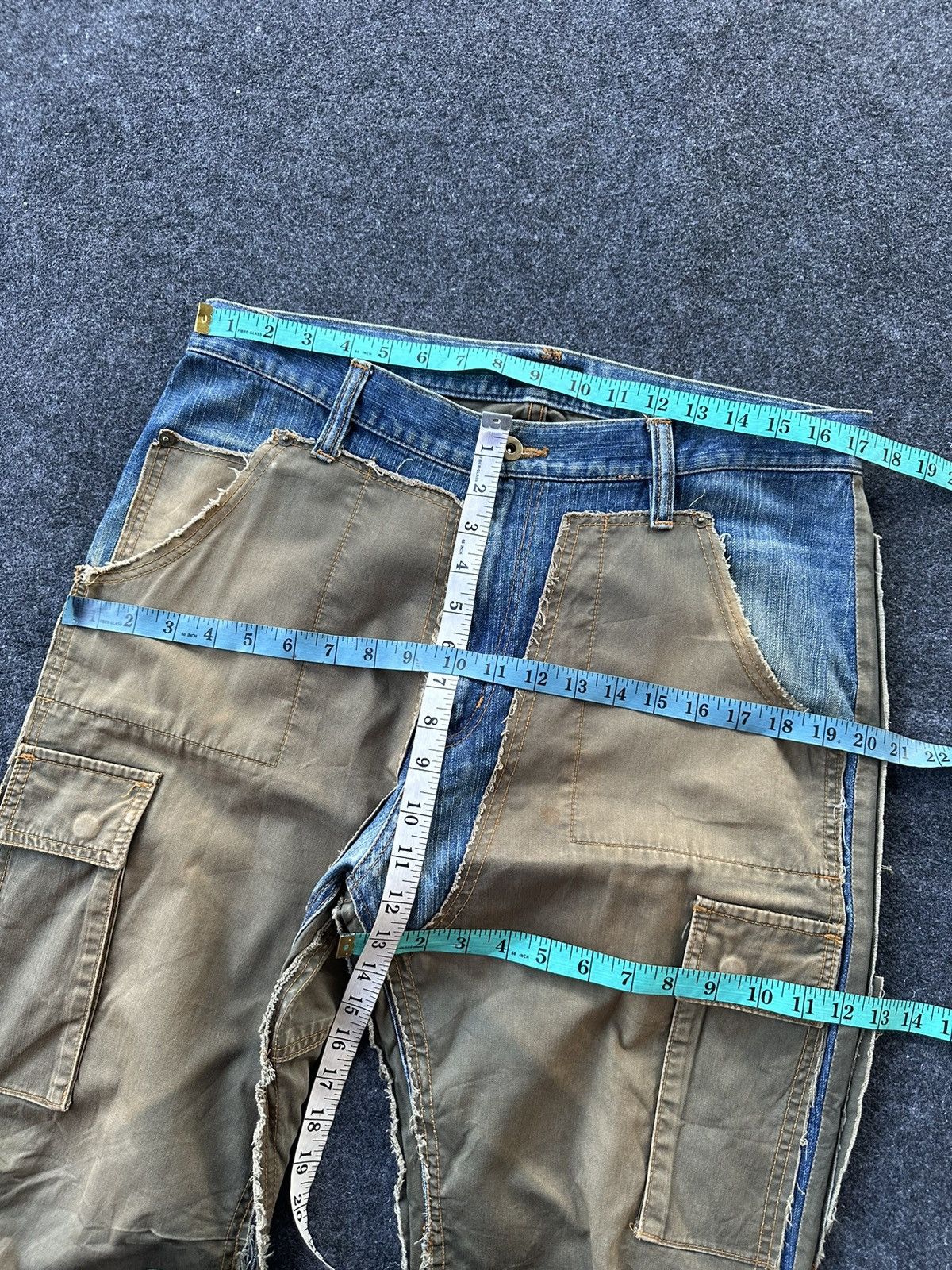 Boycott Vintage Boycott 2 Tones Denim+Cargo Pant 34x31 D162 Size US 34 / EU 50 - 6 Thumbnail