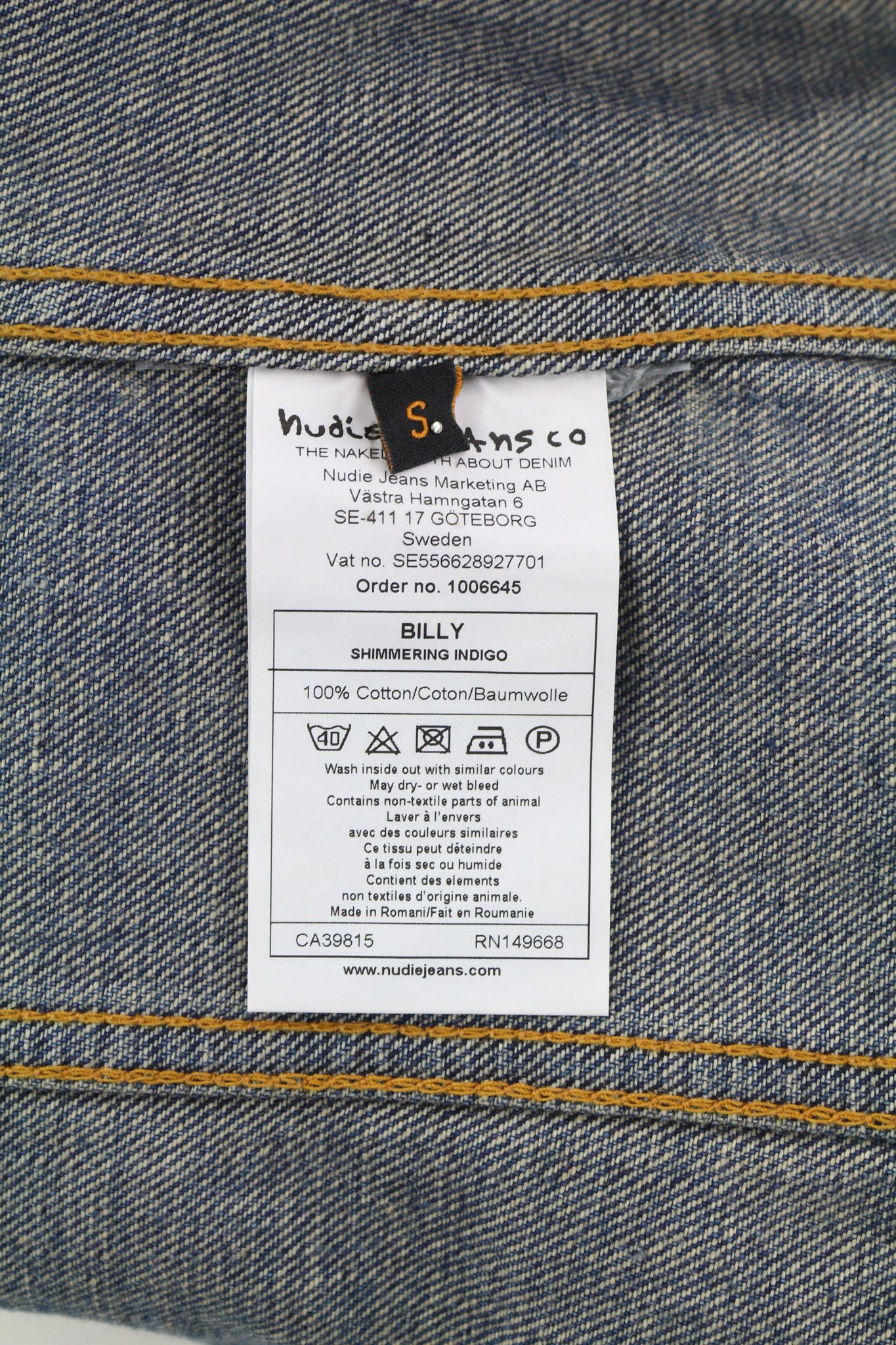 Nudie Jeans BILLY S Shimmering Indigo Washed Ripped Polo Jacket 82489 Size US S / EU 44-46 / 1 - 7 Thumbnail