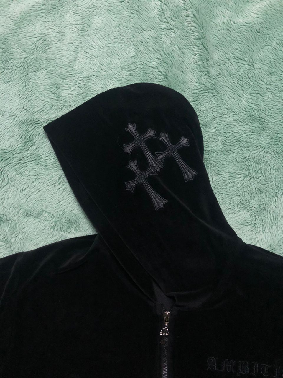 Affliction Y2K BE AMBITION CROSS HOODIE ZIPPER VELVET Size US L / EU 52-54 / 3 - 5 Thumbnail