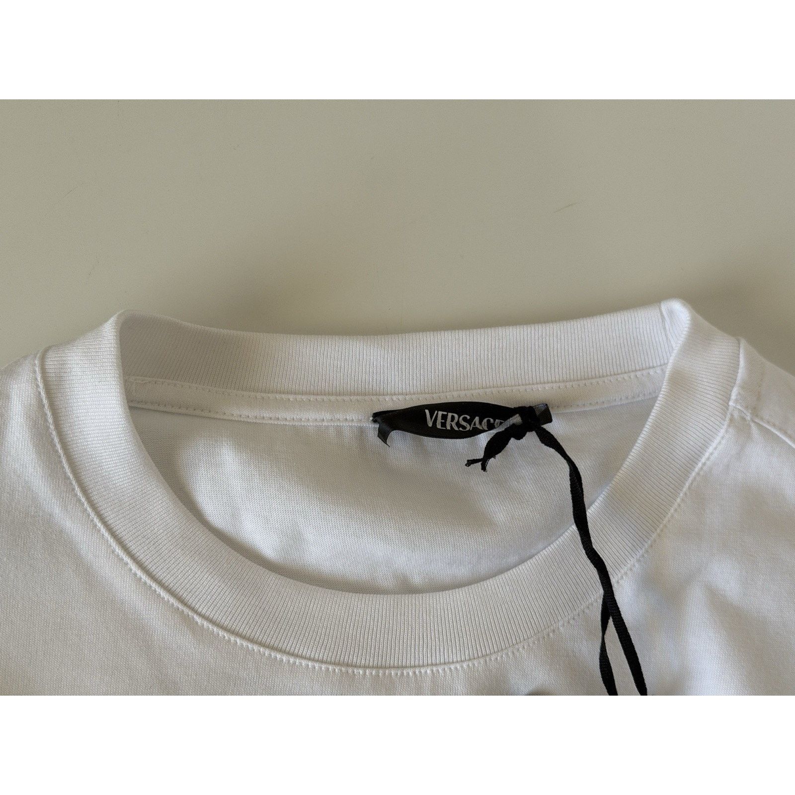 Versace Versace Print Cotton Jersey T-Shirt White/Black L 1014427 Size US L / EU 52-54 / 3 - 6 Thumbnail