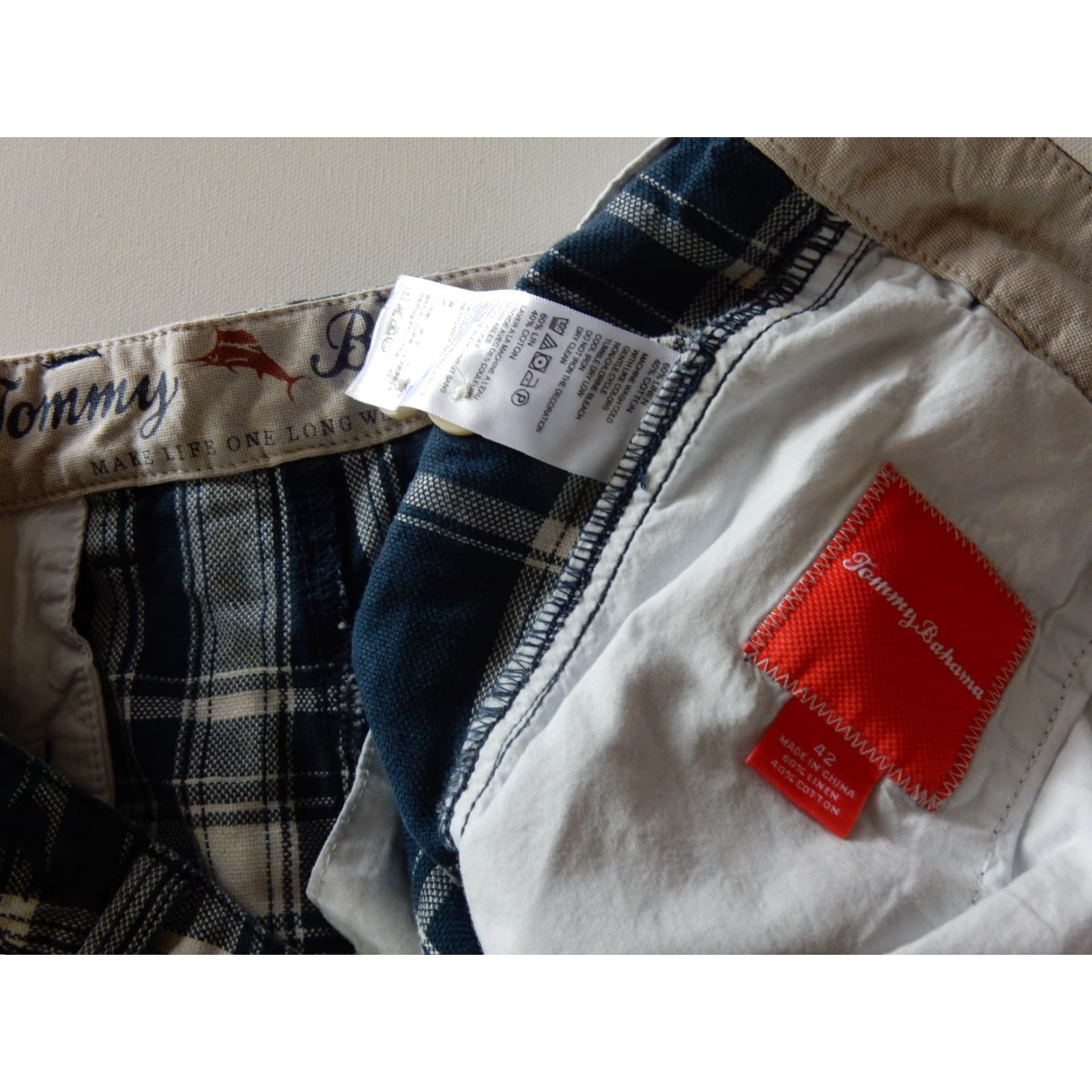 Tommy Bahama VINTAGE Tommy Bahama Men's Chino Shorts Size 42 Blue Linen Cotton Blend Size US 42 / EU 58 - 4 Thumbnail