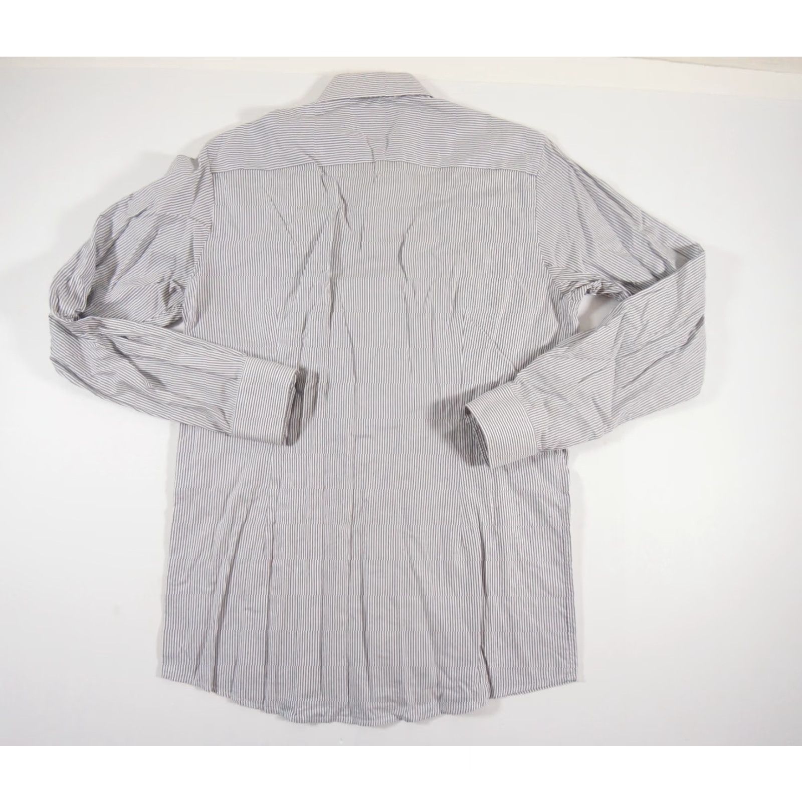 Eton VINTAGE ETON Men's Shirt Long Sleeve Button Up Gray Cotton Business Casual Formal 42 Size 42R - 7 Thumbnail