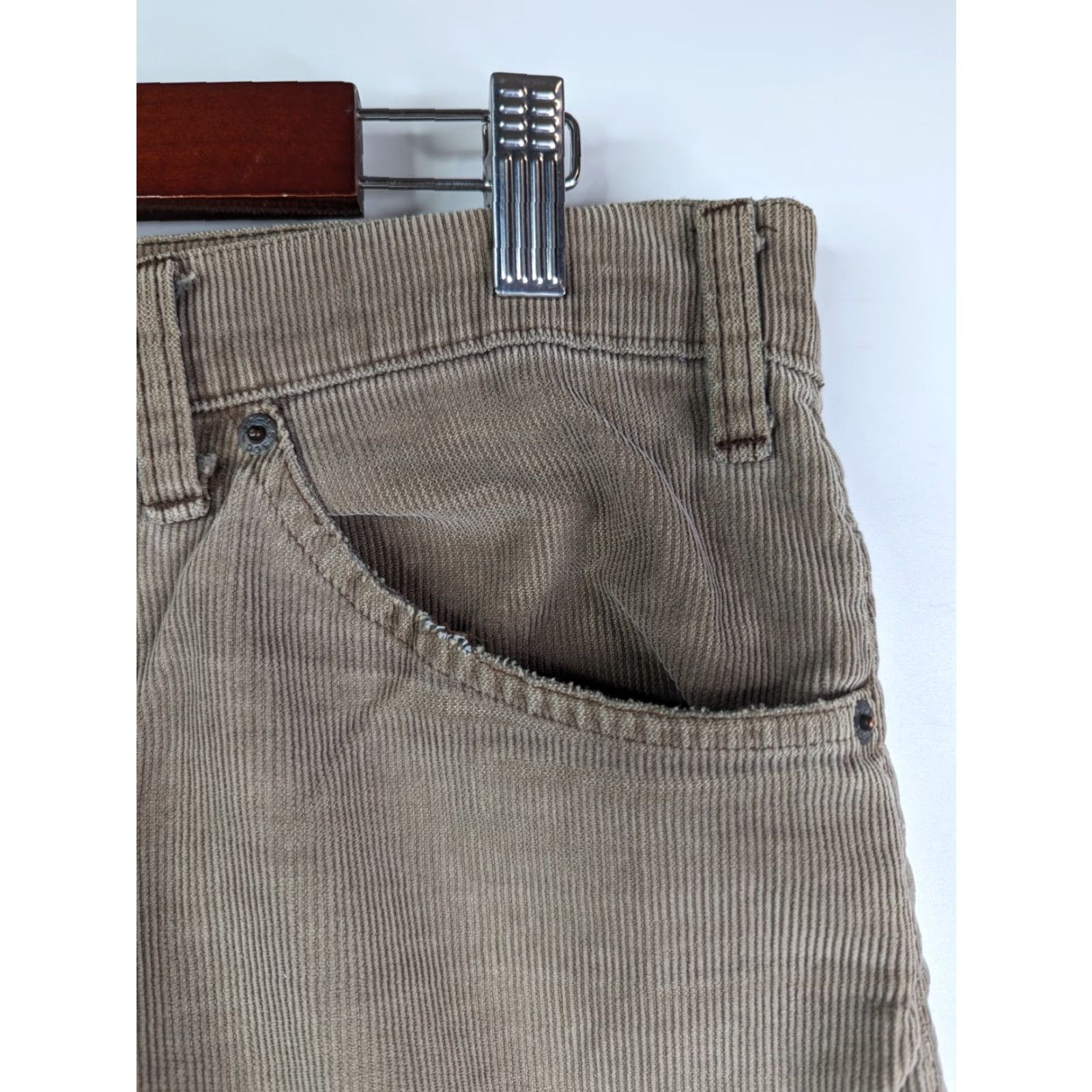 Levi's VINTAGE Levi's Corduroy Pants Straight Mens 34x30 Brown 70s 80s USA Standard Regular Chino Cotton Distressed Size US 34 / EU 50 - 4 Thumbnail