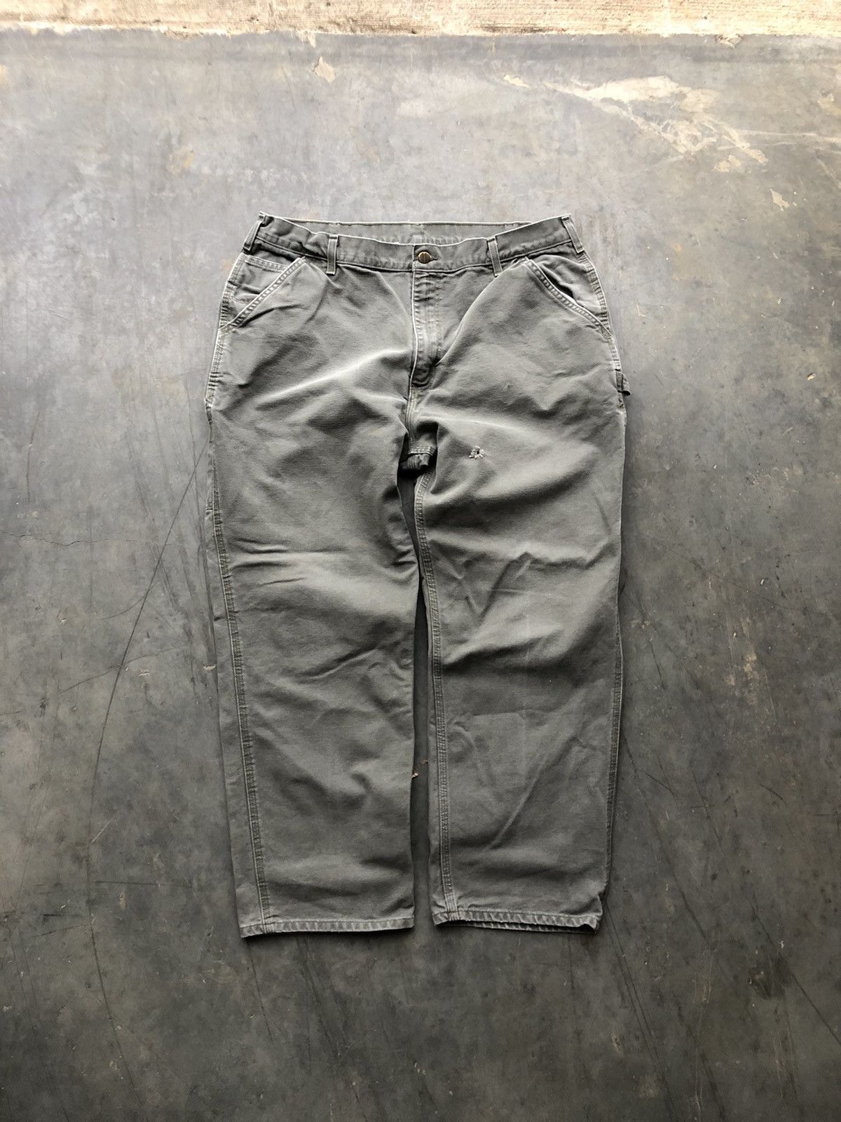 Carhartt × Vintage Vintage faded green Carhartt carpenter pants Size US 40 / EU 56 - 1 Thumbnail