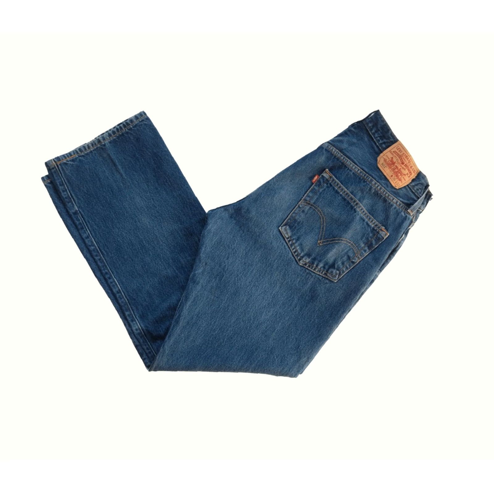 Denime VINTAGE Levis Strauss 501 Button Fly Jeans Denim Blue 2007 Mens SZ 36 x 32 Regular Straight 5-Pocket USA Y2K Jeans Size US 36 / EU 52 - 2 Thumbnail