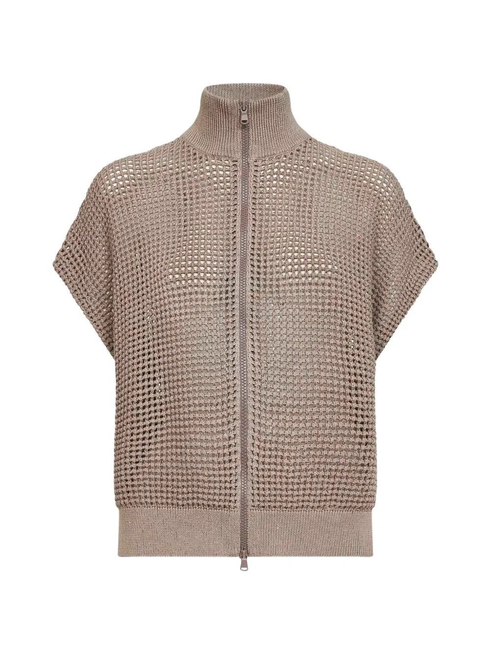 Brunello Cucinelli Cotton Net Cardigan Size S / US 4 / IT 40 - 1 Thumbnail