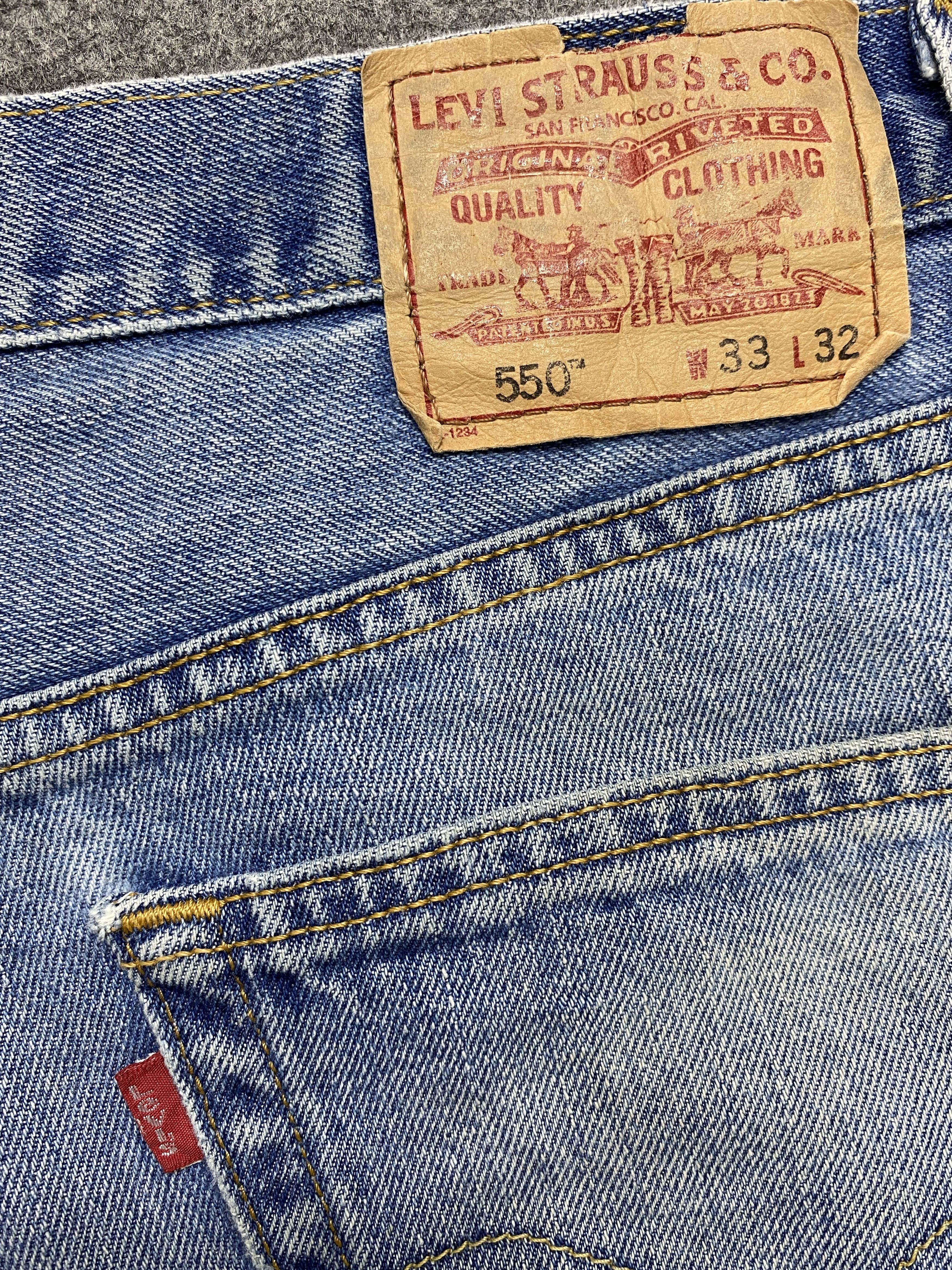 Levi's Blue Wash Vintage Levi's 550 Jeans 33x28.5 Denim -JN2169 Size US 33 - 9 Thumbnail