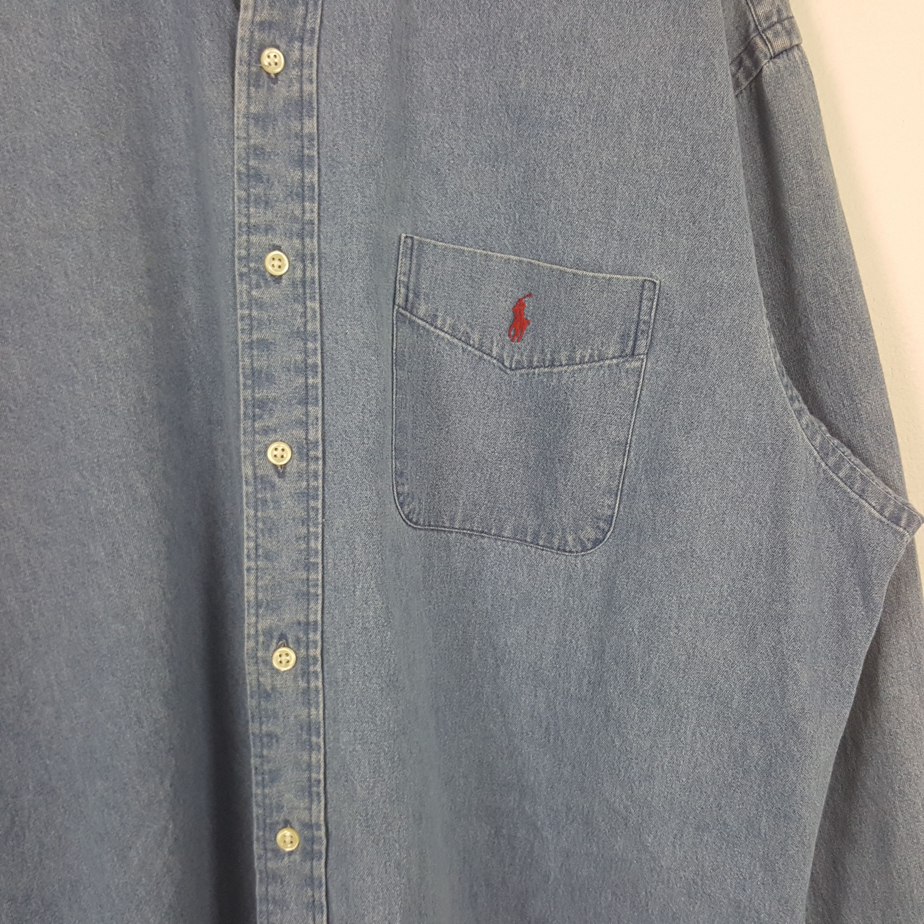 Polo Ralph Lauren Vintage Polo Ralph Lauren Denim Shirt Size US XXL / EU 58 / 5 - 2 Thumbnail