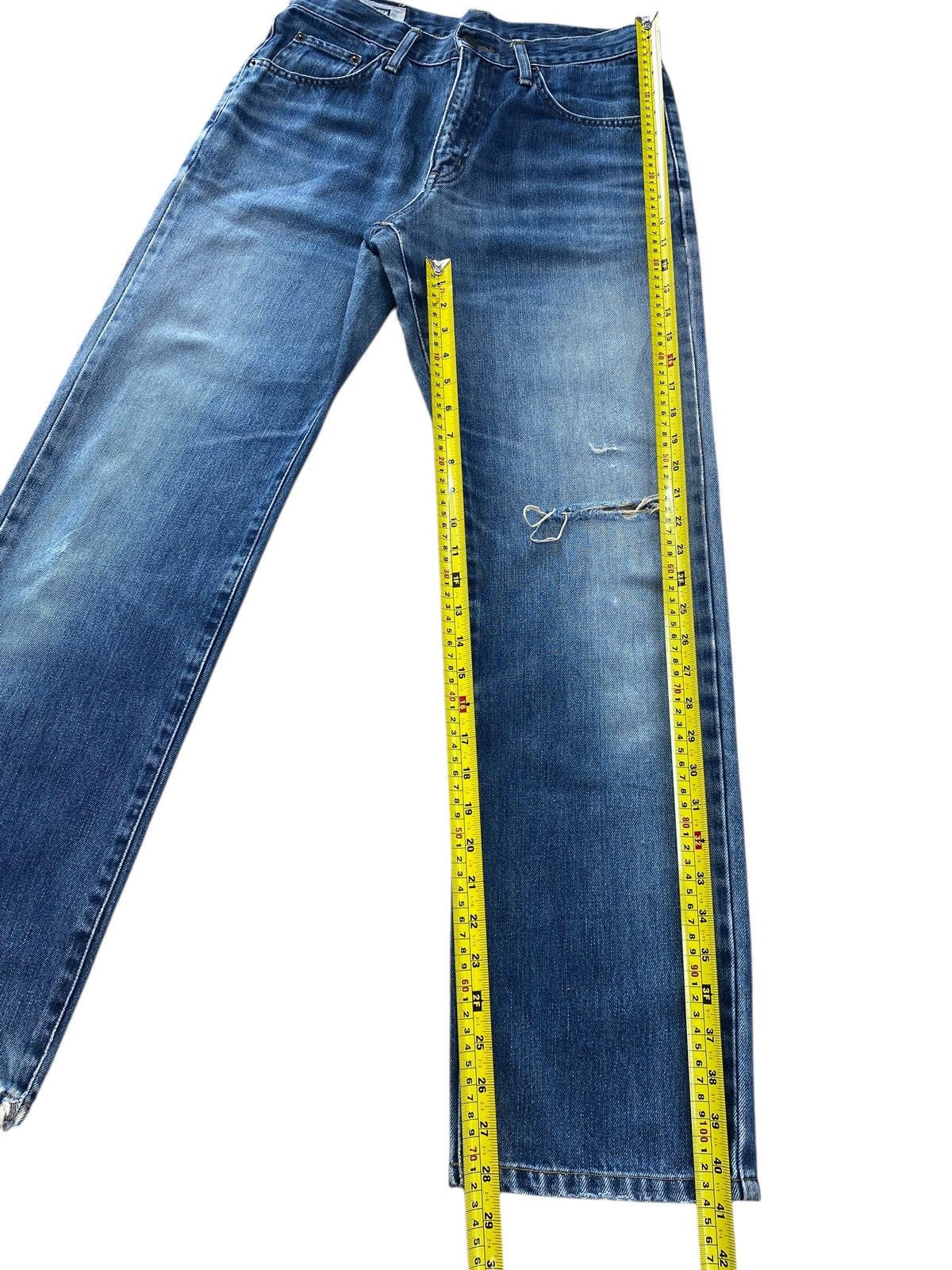 Edwin Edwin Faded Blue Wash Ripped Style Straight Leg Jeans Size US 30 / EU 46 - 8 Thumbnail
