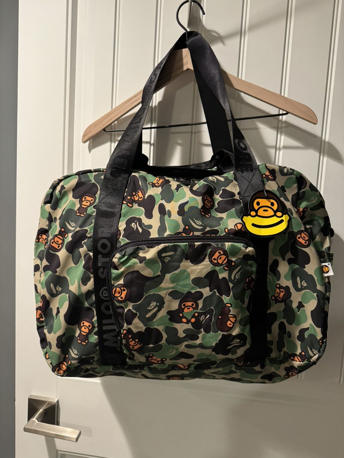 image of Bape Baby Milo Duffle Bag in Green, Men's