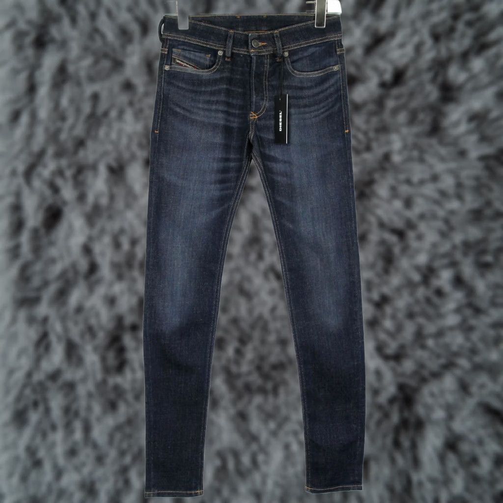 Diesel DIESEL Jeans Sleenker-X Men's W27 Deep Blue Denim Stretch Button Fly 009DI Size US 27 - 1 Thumbnail