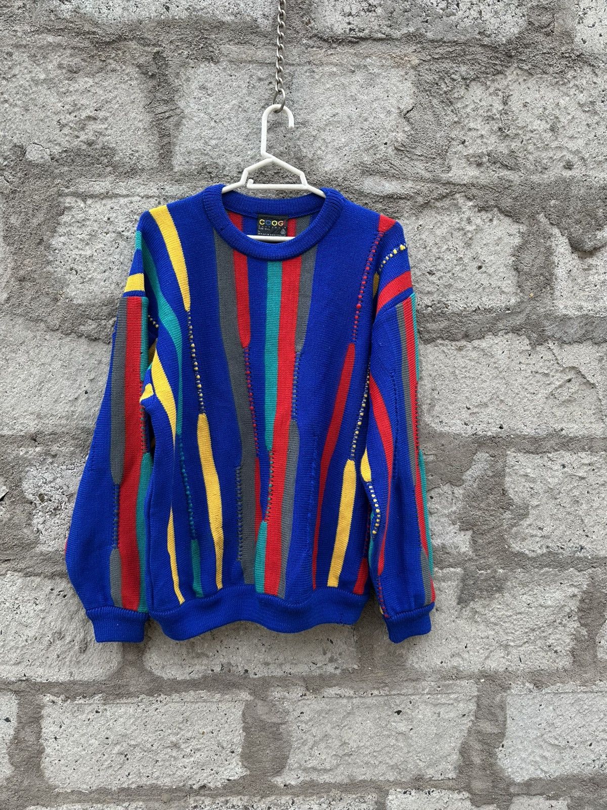 Coogi × Vintage Vintage 90s Coogi Australia Pure Wool Striped Sweater Size US L / EU 52-54 / 3 - 1 Thumbnail