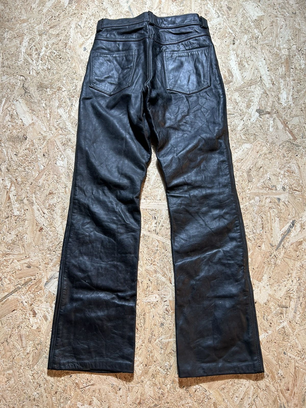 Schott Schott Perfecto Black Leather Pants Size US 31 - 8 Thumbnail