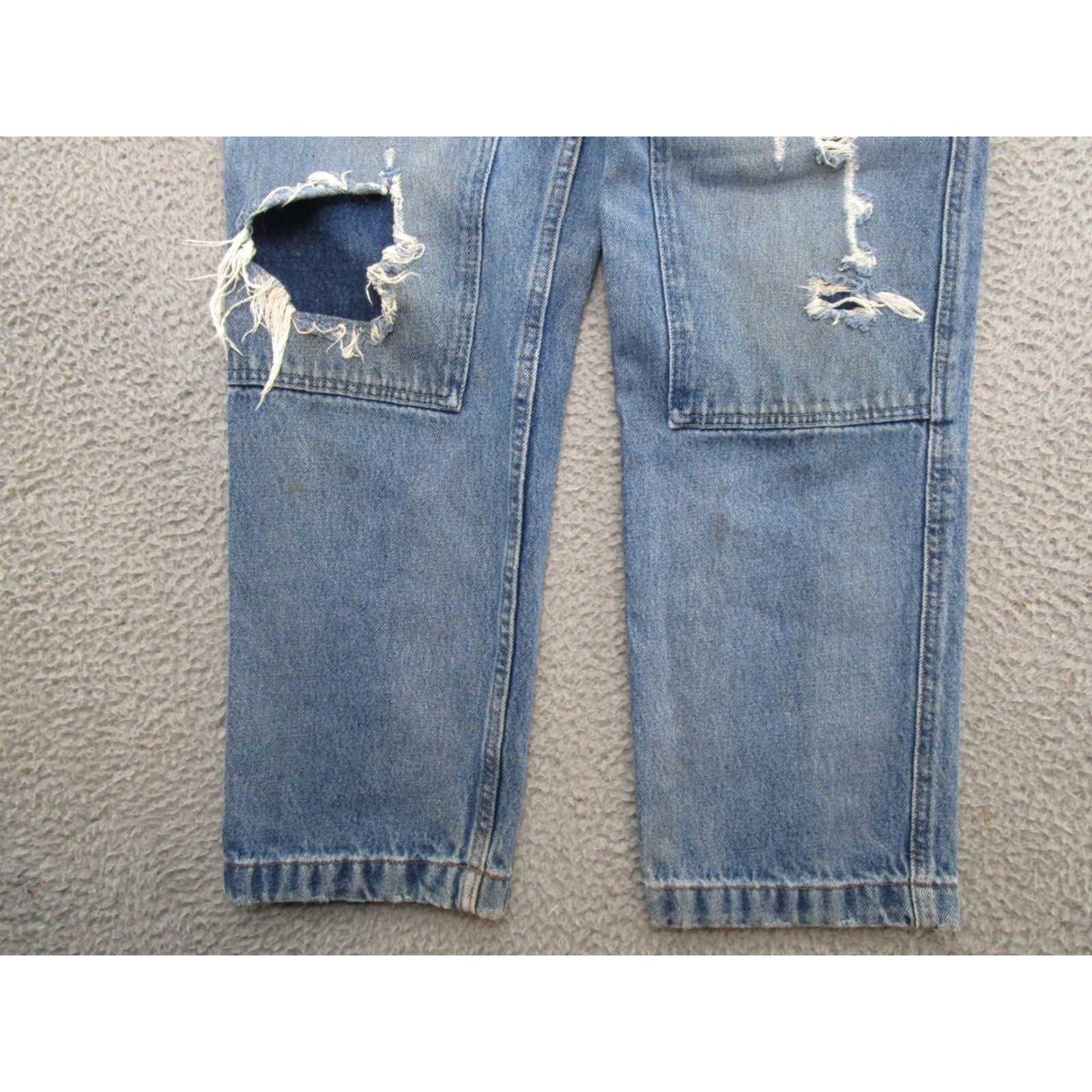 Bdg VINTAGE BDG Urban Outfitters Men’s Double Knee Distressed Denim Blue Jeans 31x32 SZ 31 32 Blue Distressed Jeans Mens Brown? Size US 31 - 2 Thumbnail