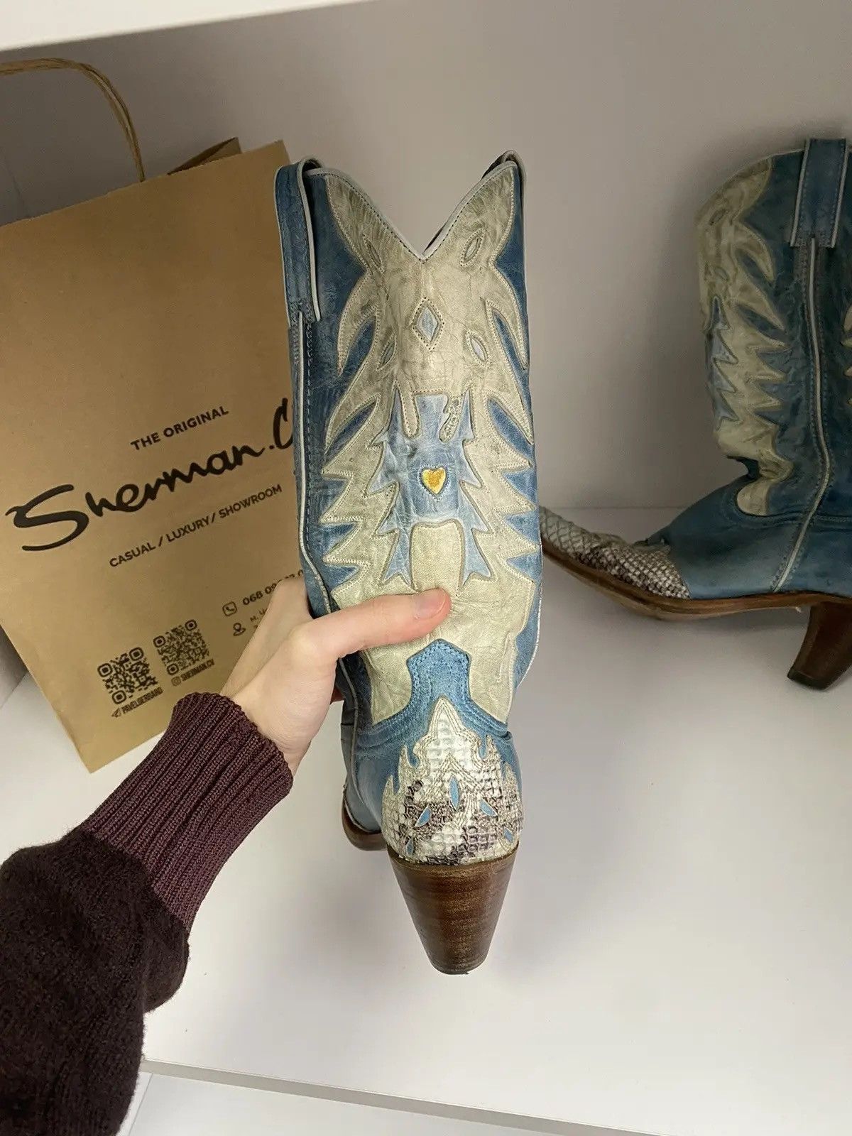 Sancho Boots × Vintage Vintage Sancho Cowboy Western Women’s Boots Size US 7 / IT 37 - 9 Thumbnail