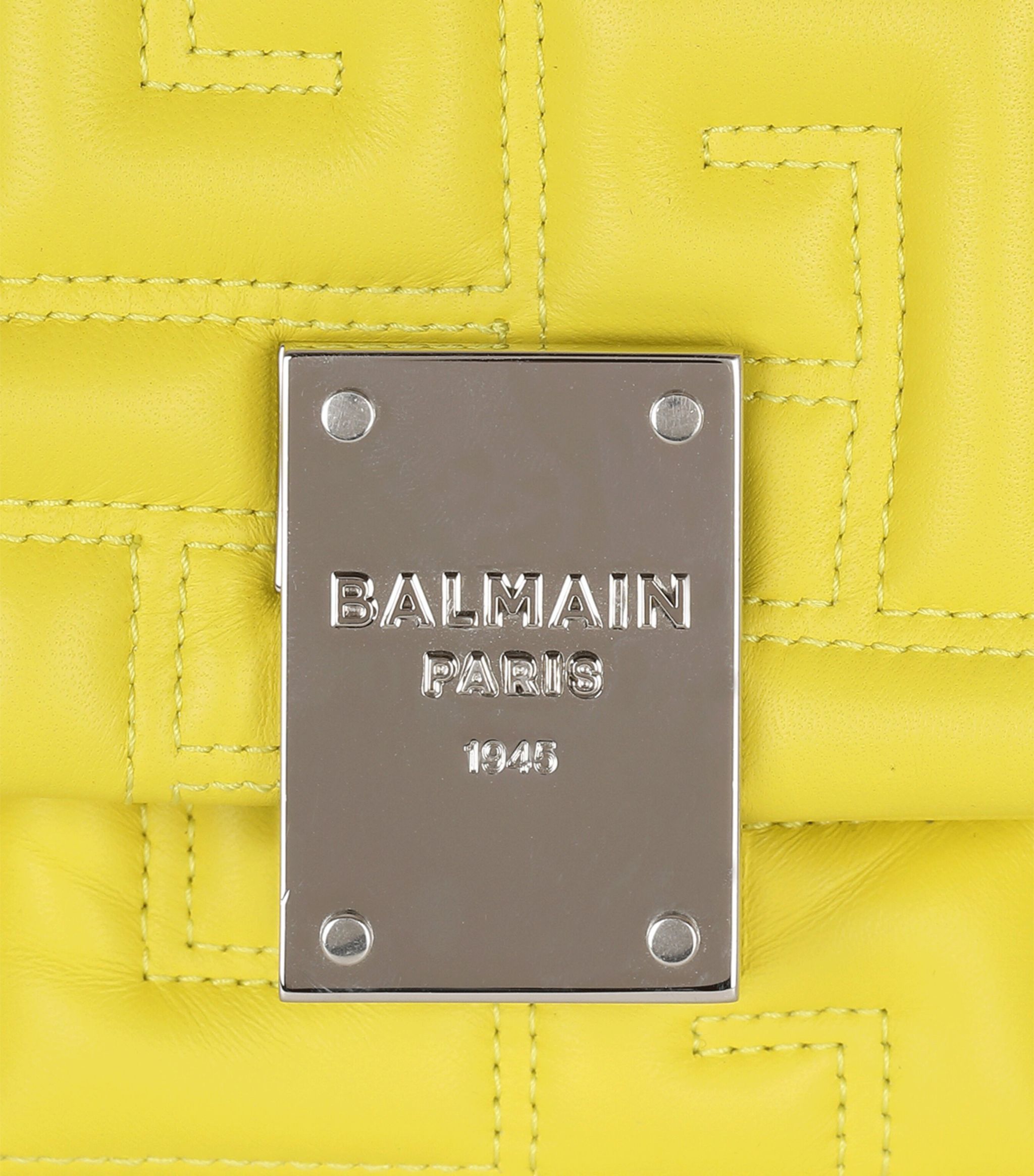 Balmain o1w1db10624 Soft Bag Small Quilted Lambskin Yellow Size ONE SIZE - 4 Thumbnail