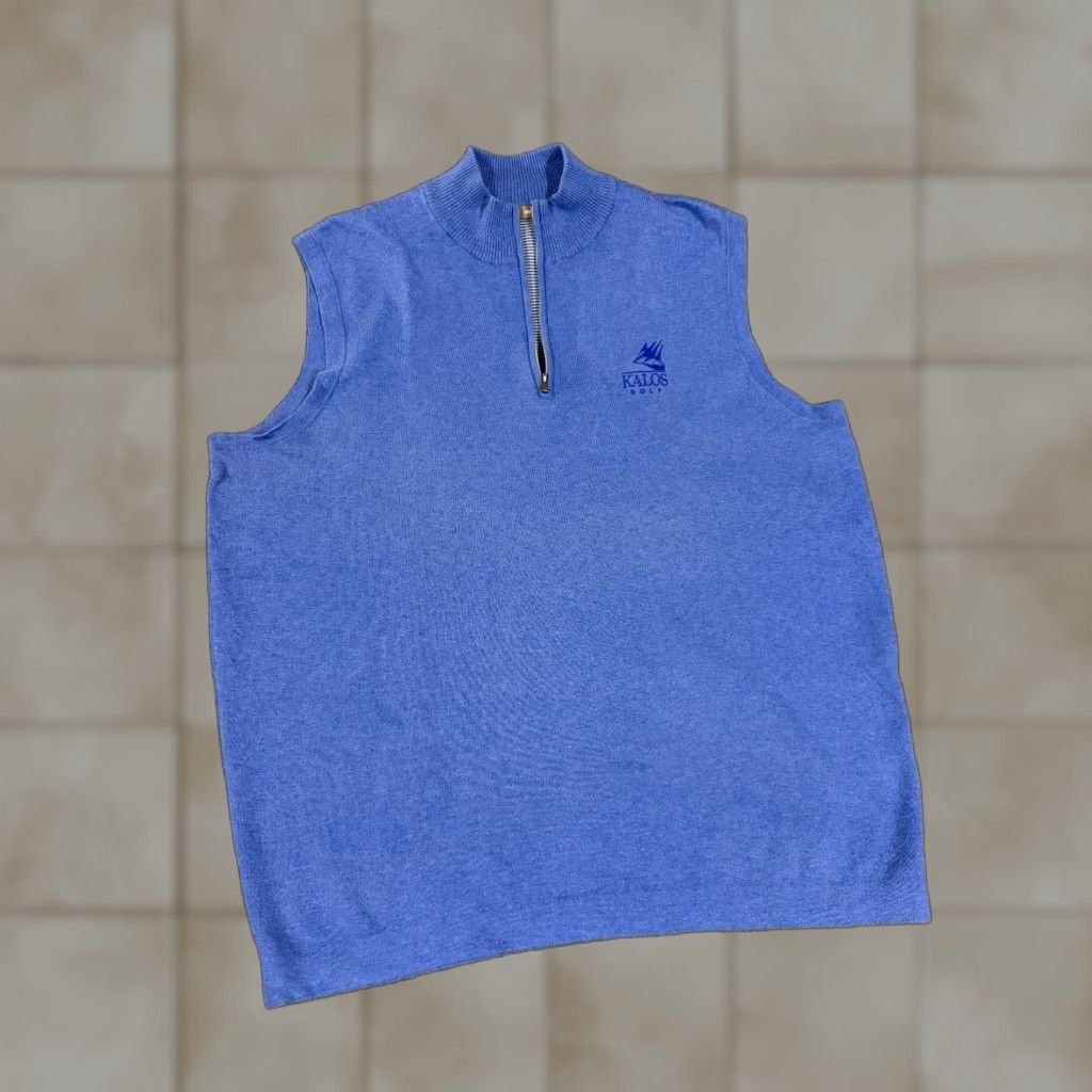 Peter Millar Peter Millar Crown Sport Sweater Vest Mens Large Blue 1/4 Zip Golf Logo Vest Size US L / EU 52-54 / 3 - 1 Thumbnail