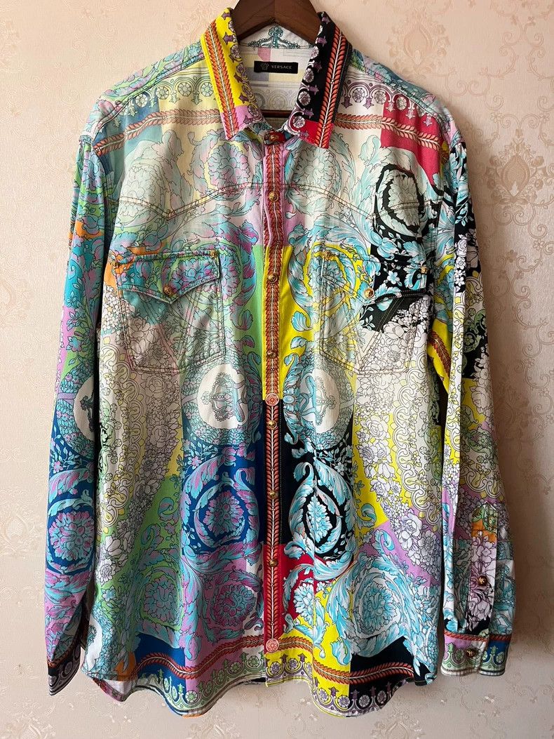 Versace Versace Colorful denim jacket jacket top Size US S / EU 44-46 / 1 - 1 Thumbnail