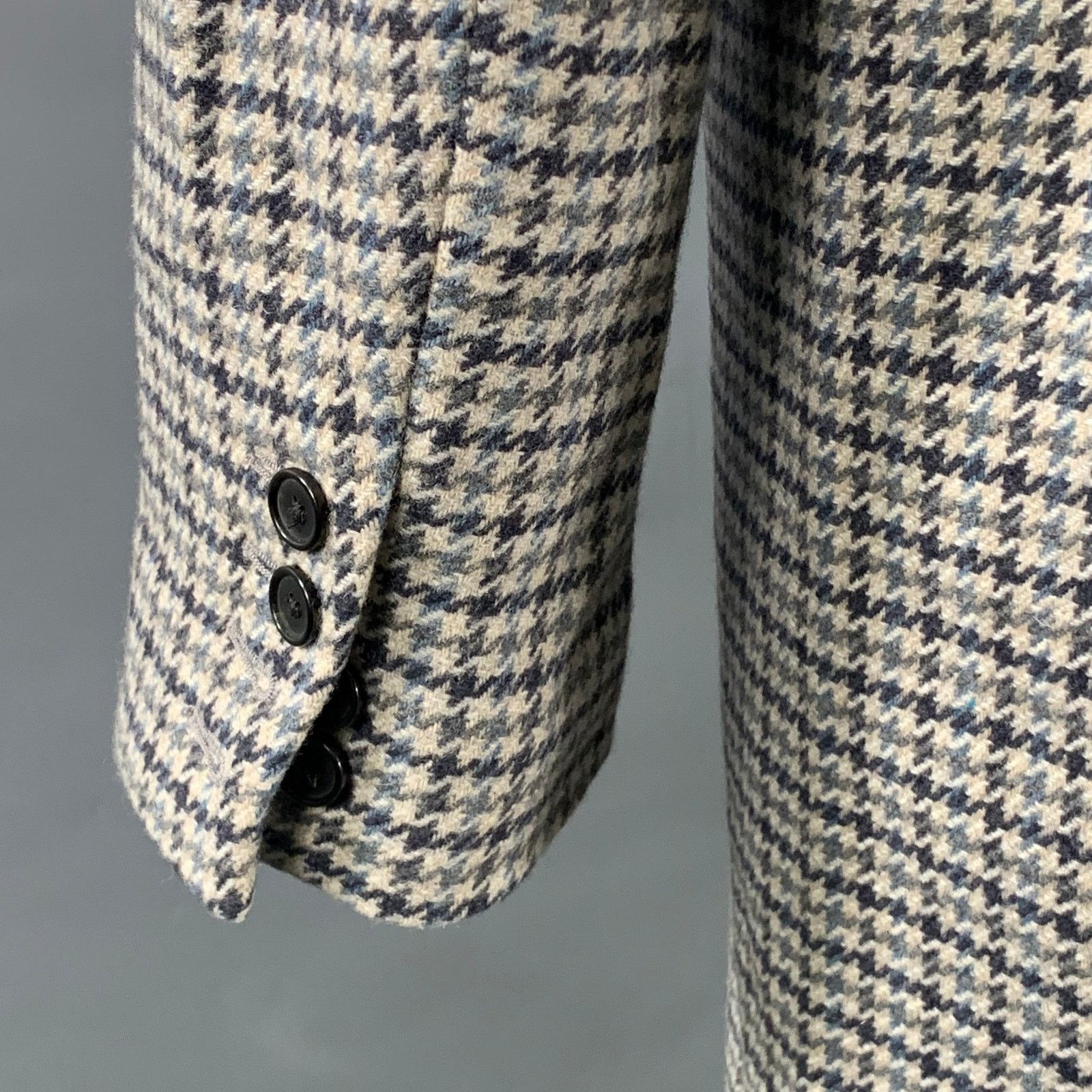 Dondup DONDUP Houndstooth Wool Single Breasted Notch Lapel Coat Size US XL / EU 56 / 4 - 5 Thumbnail