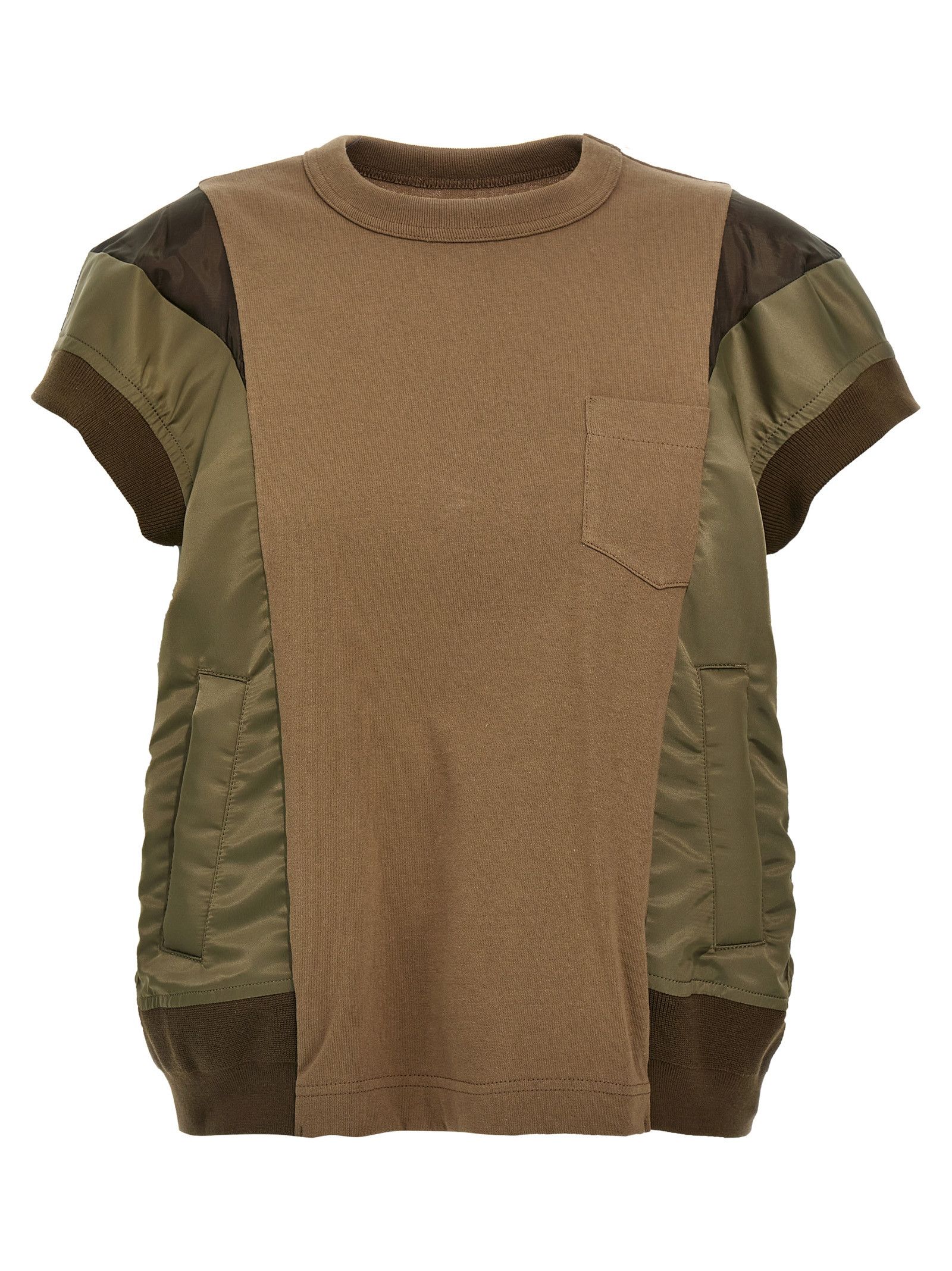Nylon Twill & Cotton Jersey T-Shirt