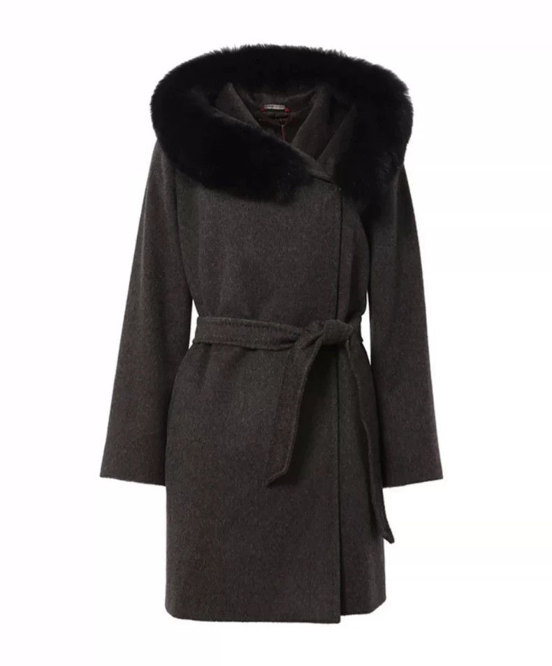 Max Mara Max Mara Mango Black Fox Fur Collar Coat Size S / US 4 / IT 40 - 5 Thumbnail