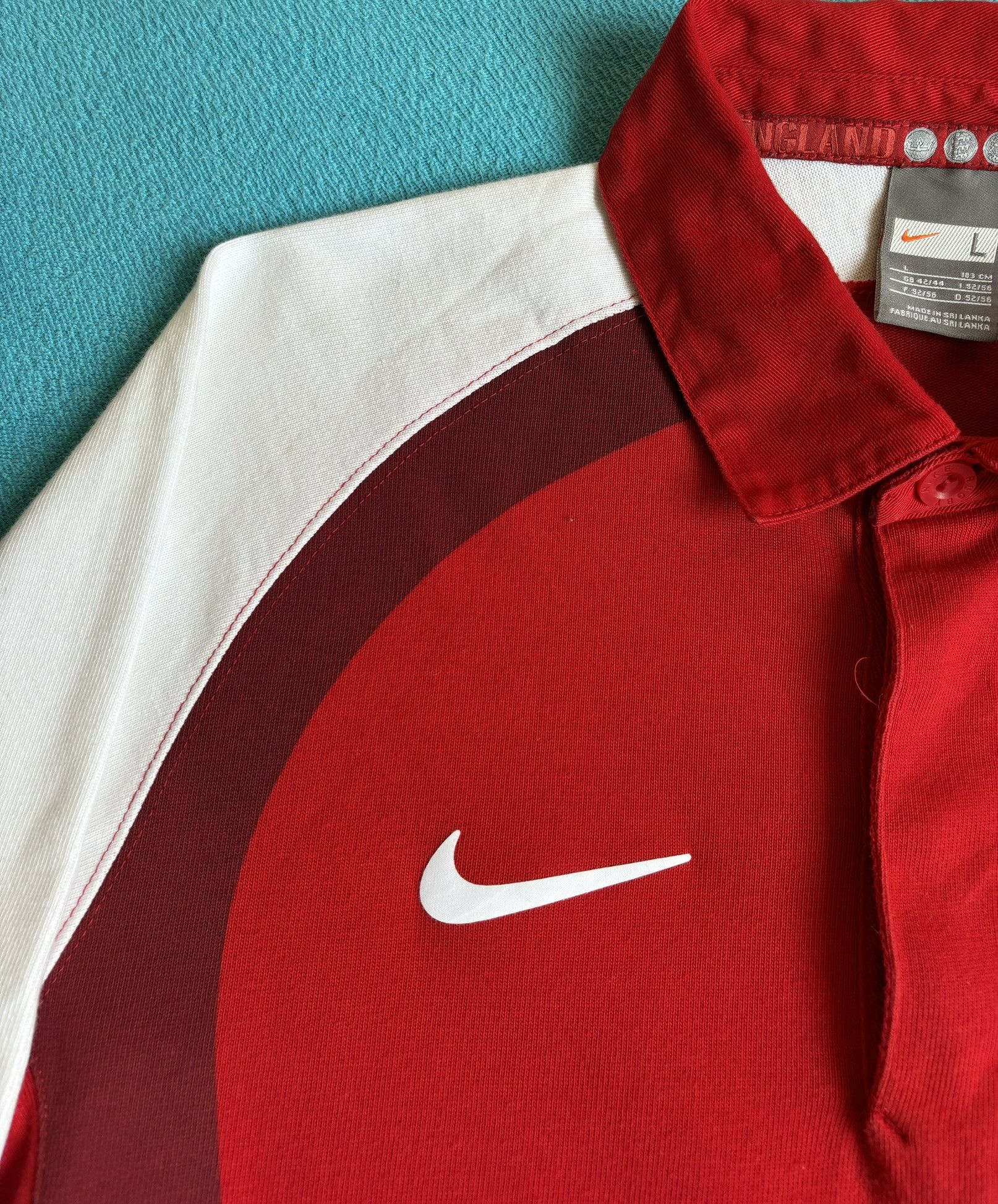 Nike England Rugby Nike o2 red long jersey Size. L Size US L / EU 52-54 / 3 - 7 Thumbnail