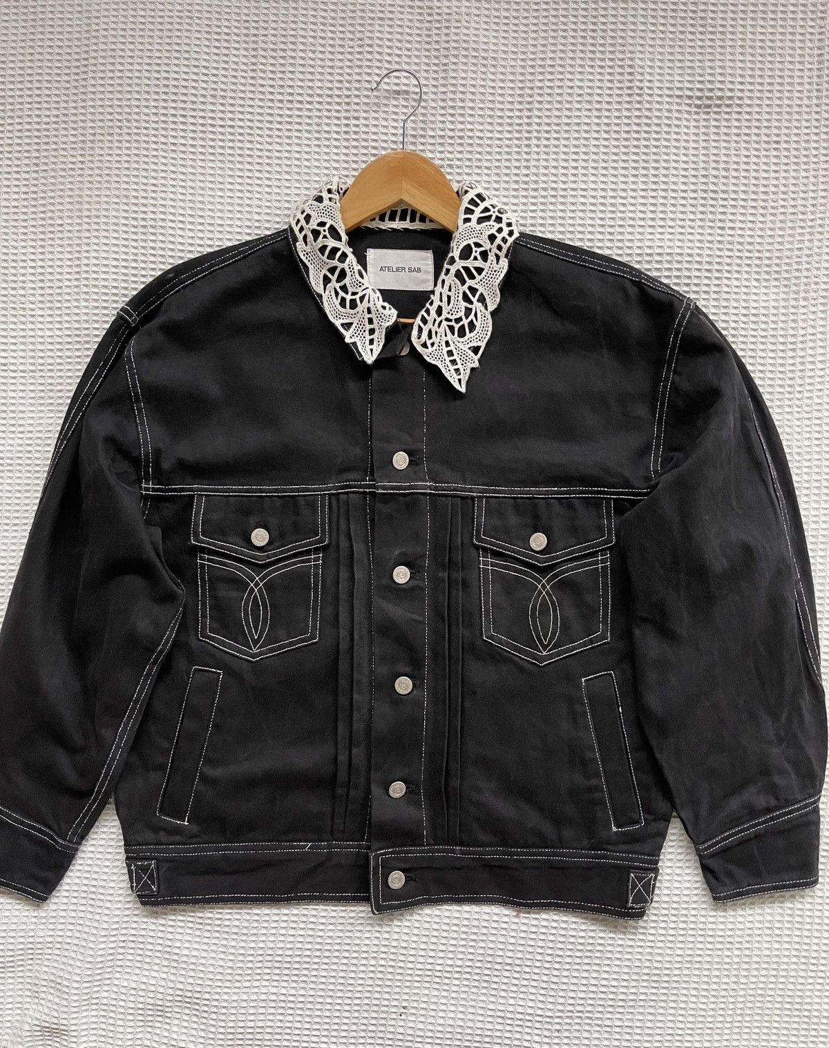 Japanese Brand Rare🔥Designer Atelier Sab Trucker Denim Jacket Size US L / EU 52-54 / 3 - 16 Thumbnail