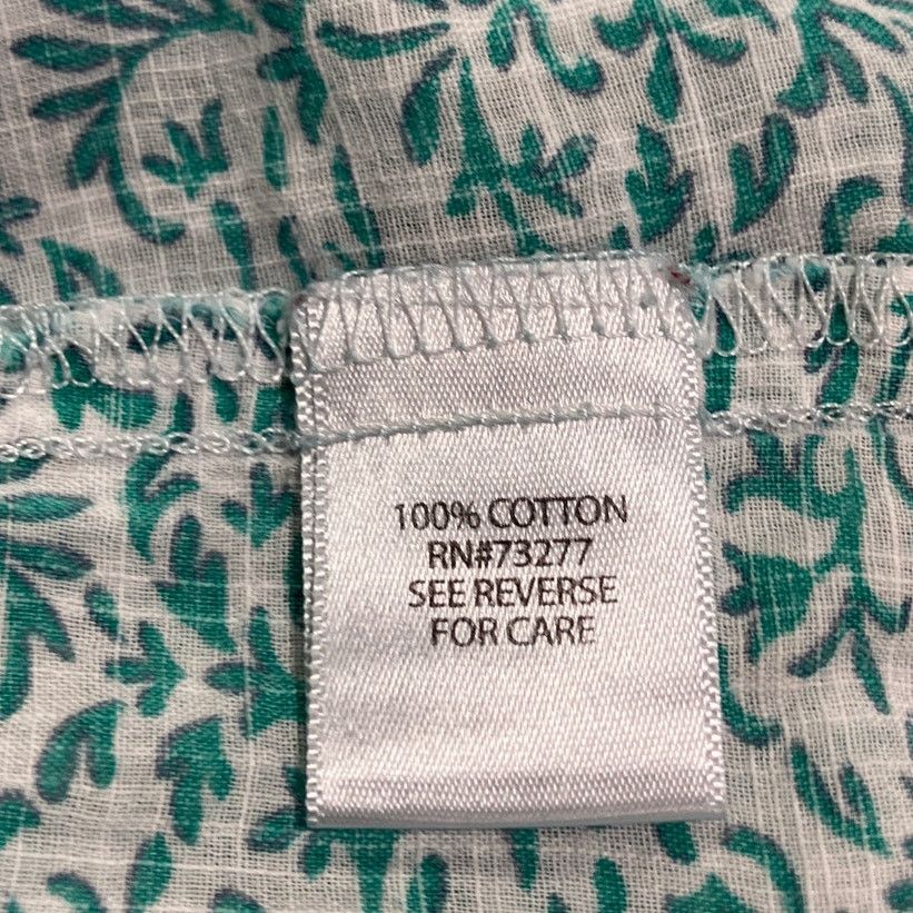 Croft & Barrow Croft & Barrow Green Floral Collared ¾ Sleeve Women Blouse L Size L / US 10 / IT 46 - 4 Thumbnail