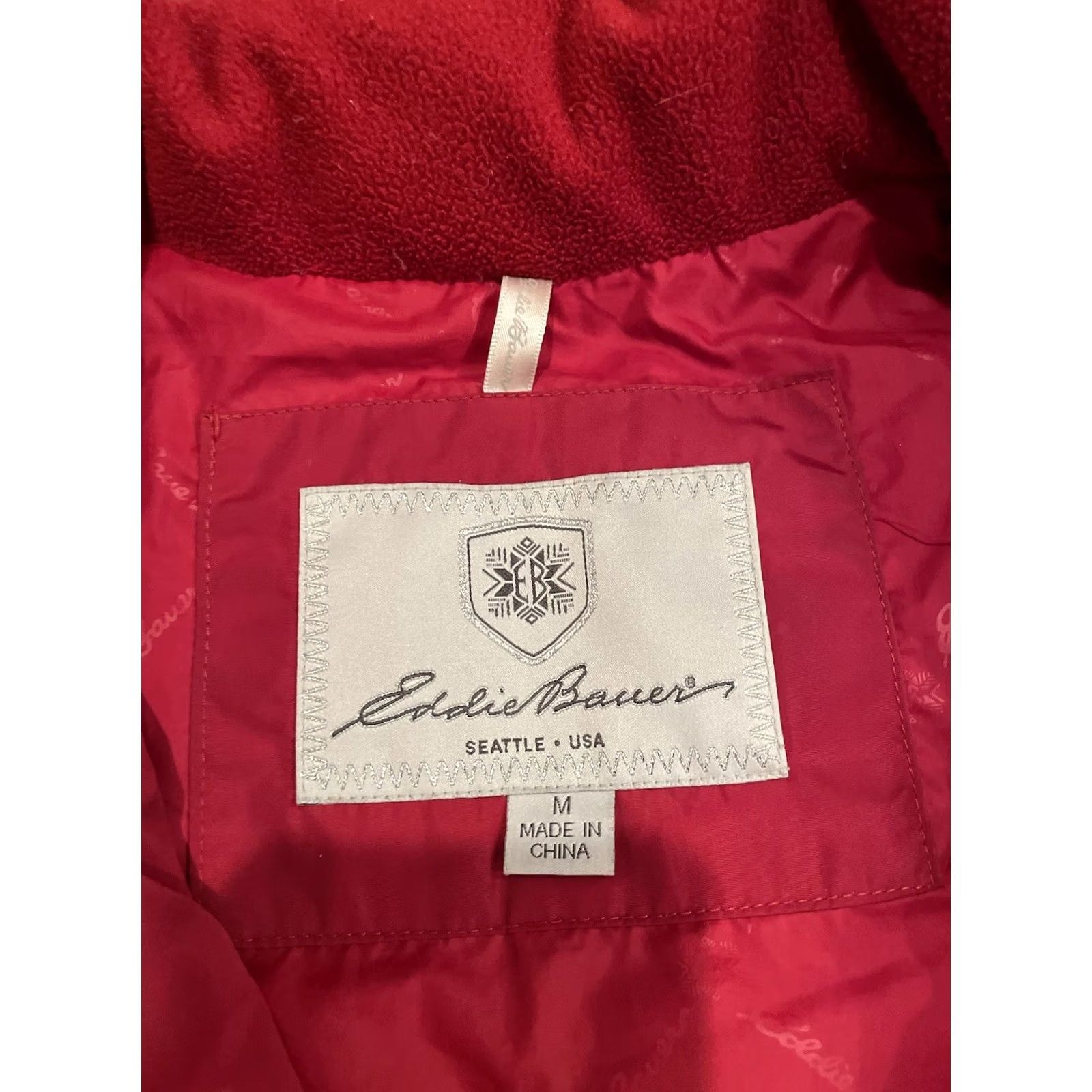 Eddie Bauer Eddie Bauer Women’s M Goose Down Quilted Puffer Coat Jacket Red Puffer D294 Coat Long Black? Size M / US 6-8 / IT 42-44 - 3 Thumbnail